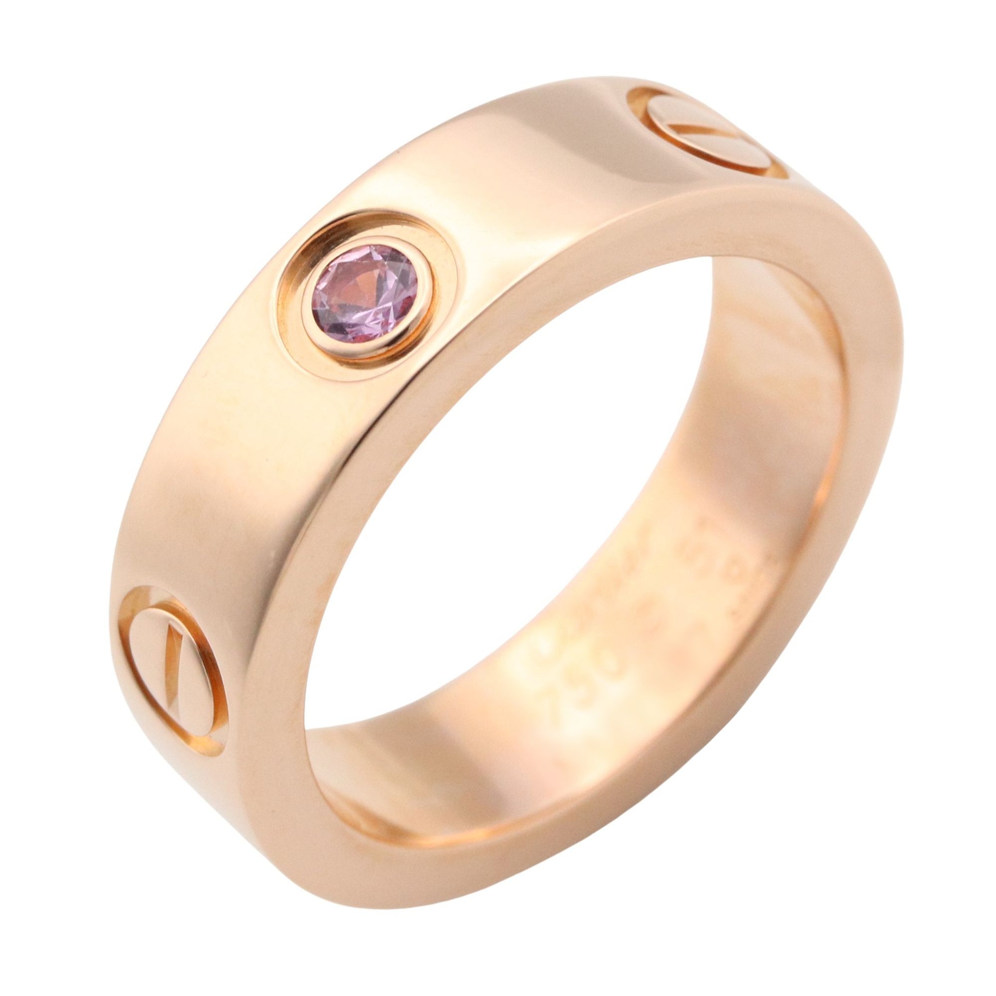 Cartier Love Ring, Pink Sapphire, 18K Gold, Women's,