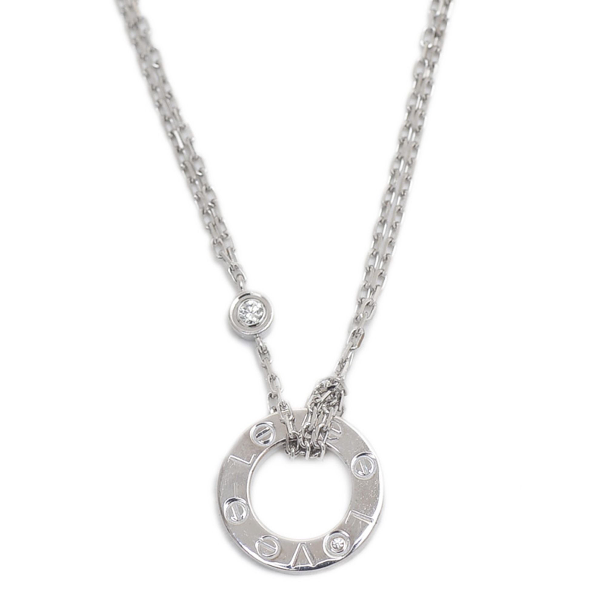 Cartier Love Necklace 2P Diamond K18WG B72194 BP
