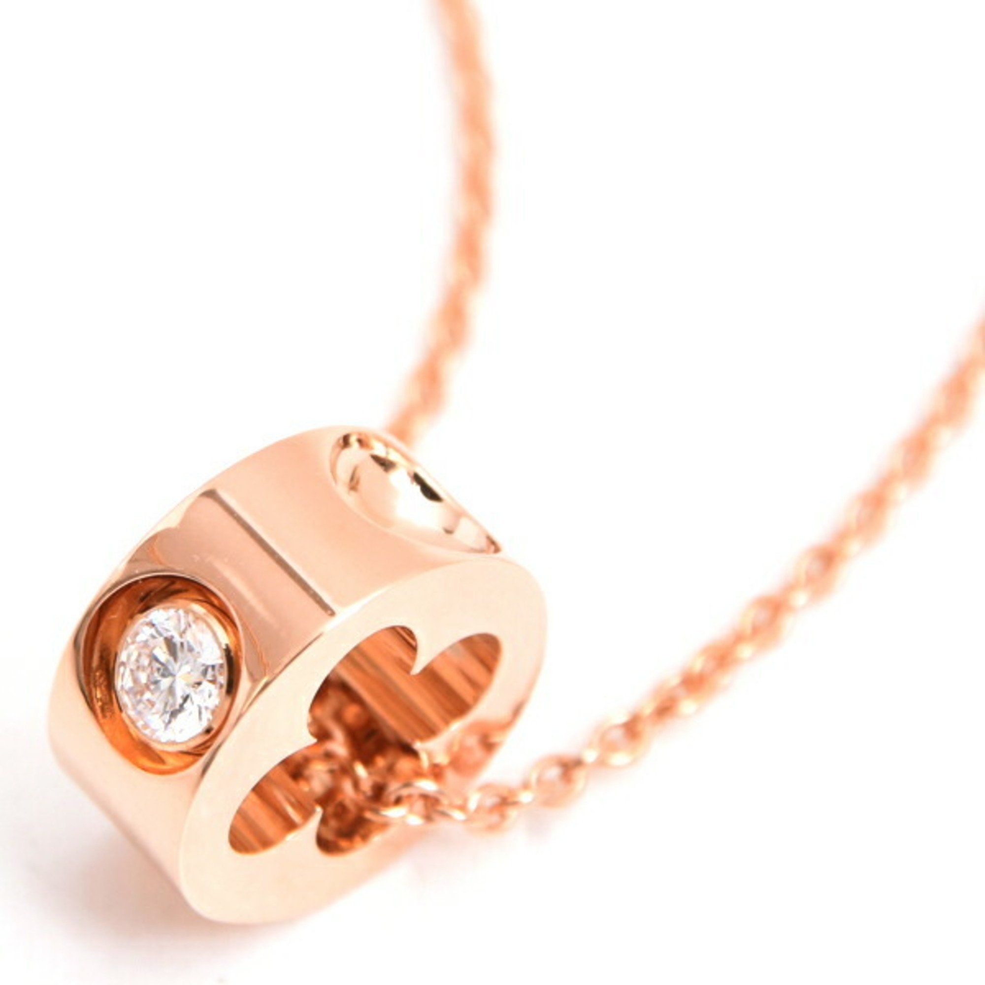 Louis Vuitton Women's Pendant Necklace, Empreinte, 1 Diamond Limited Edition, Pink Gold, 750PG