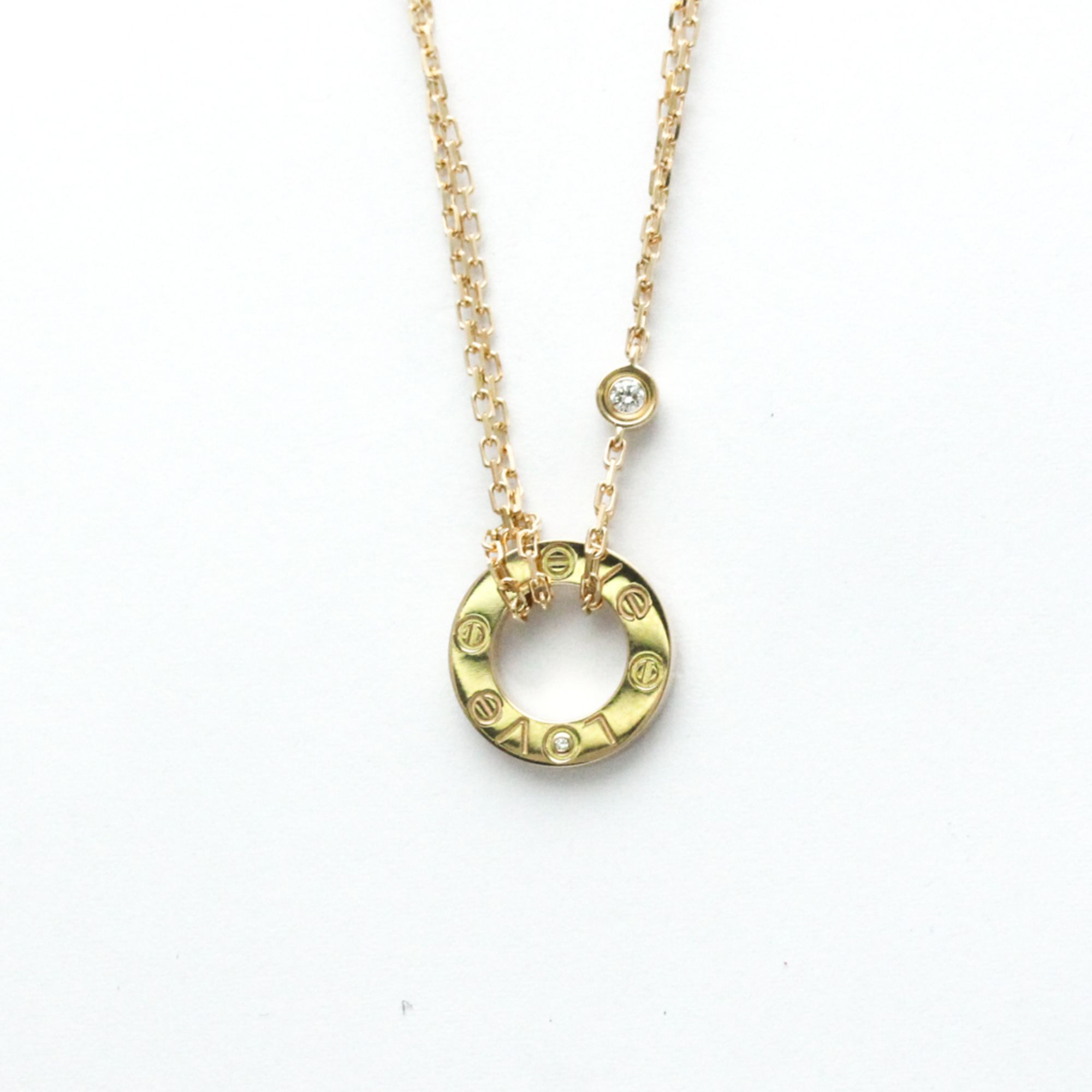 Cartier Love Circle Necklace B7219500 Yellow Gold (18K) Diamond Men,Women Fashion Pendant Necklace (