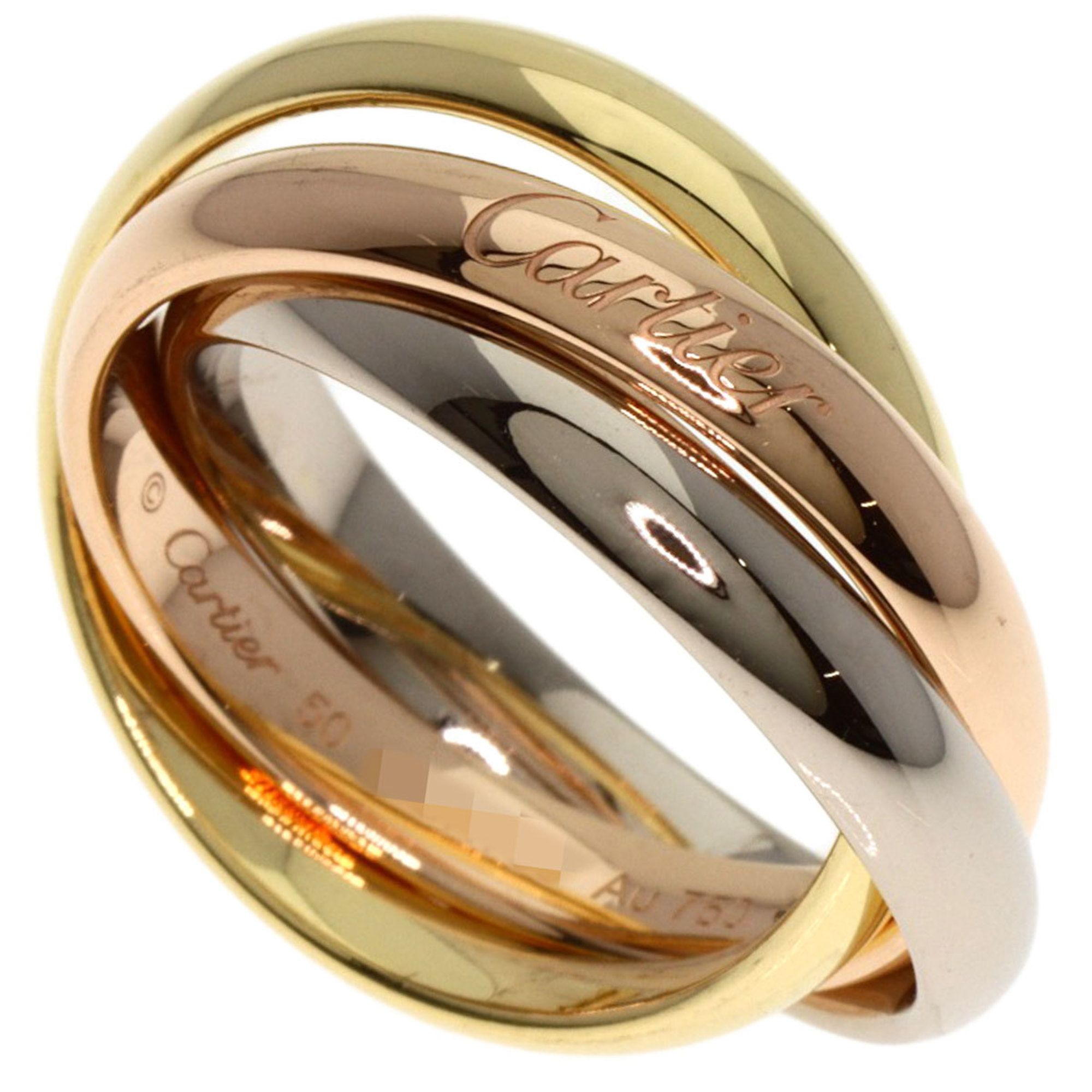 Cartier Trinity #50 Current Model Ring in 18K Yellow Gold (K18PG/K18WG) for Women