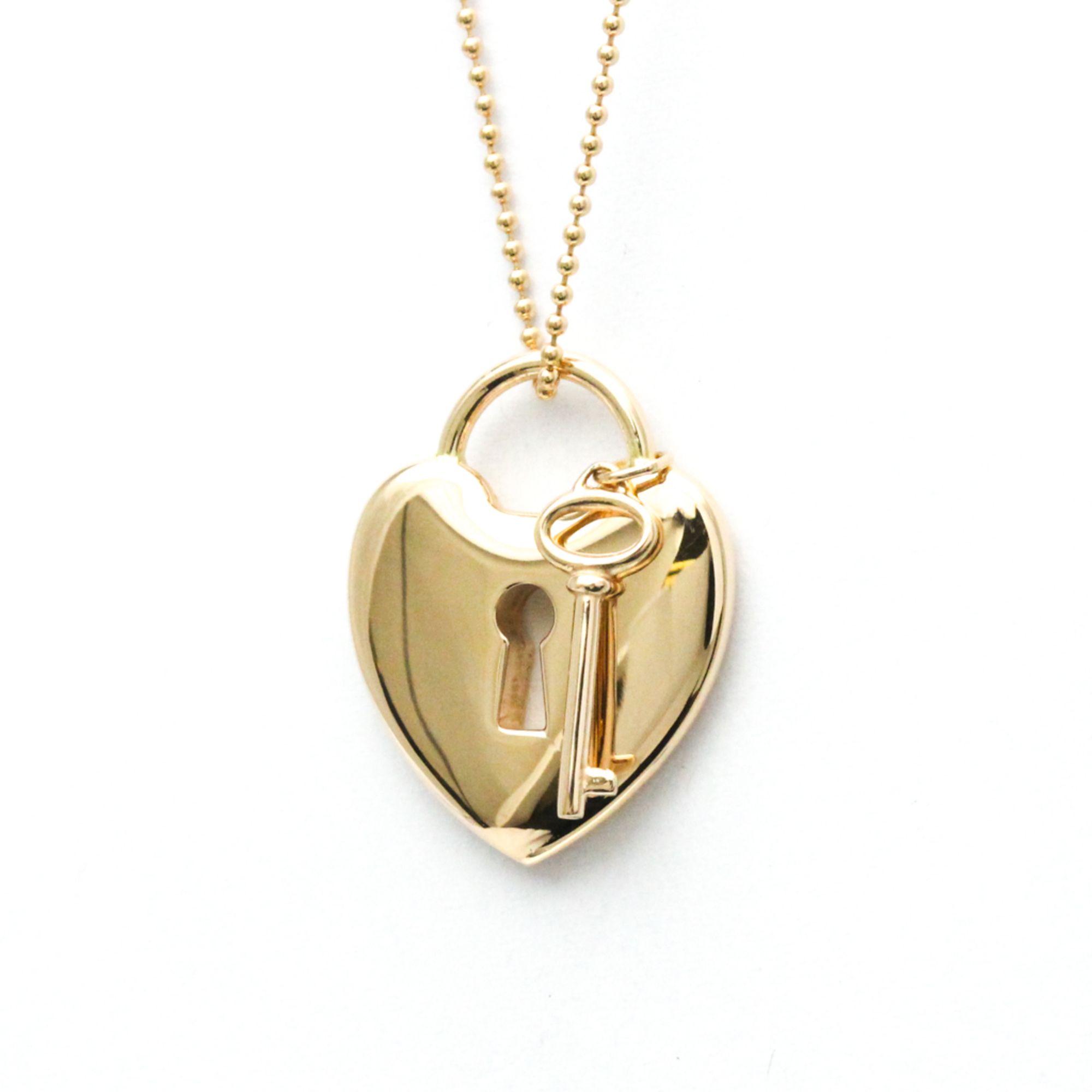 Tiffany Heart Lock Necklace Pink Gold (18K) No Stone Women,Men Fashion Pendant Necklace (Pink Gold)