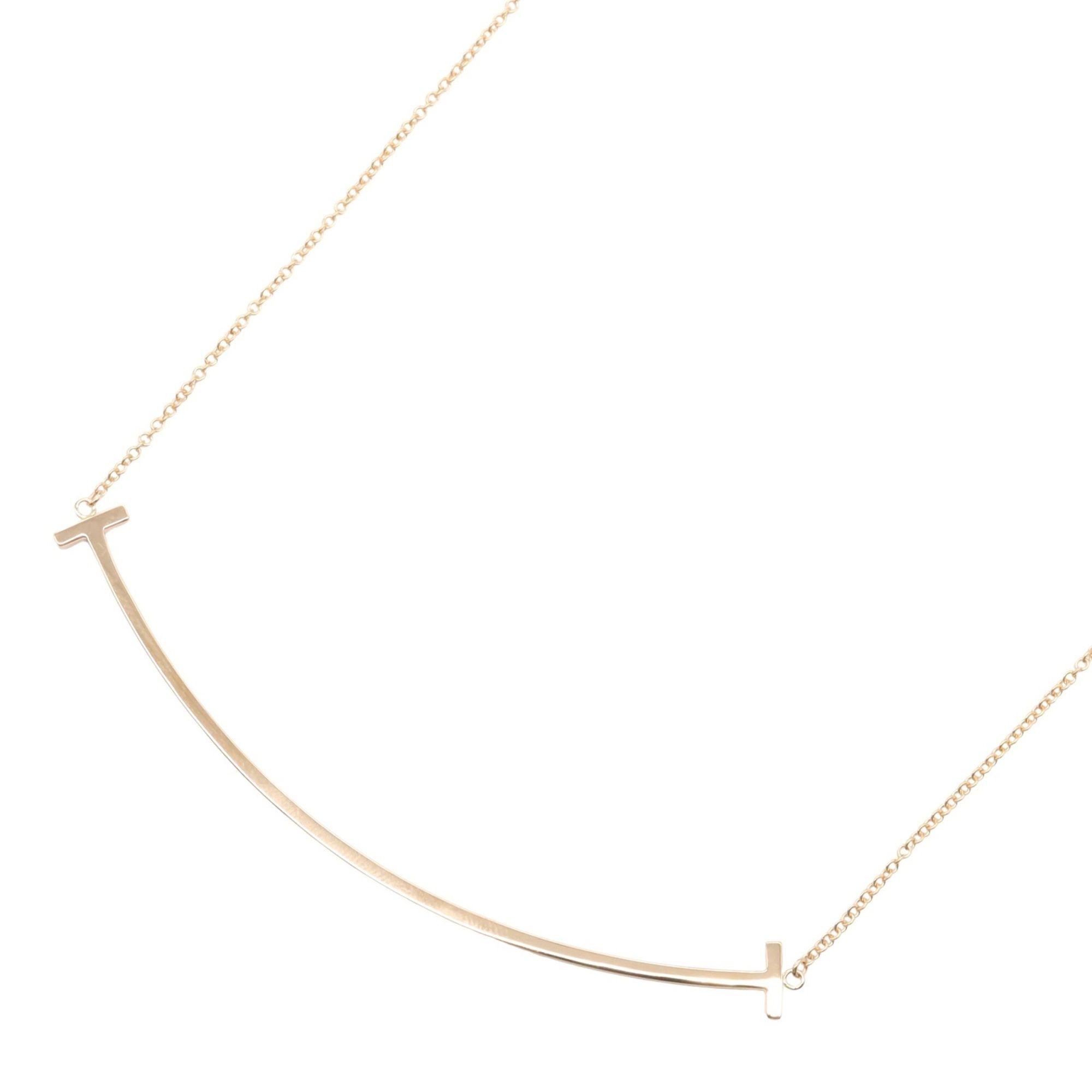 Tiffany & Co. T Smile Large Necklace, 18K Pink Gold, for Men and Women.