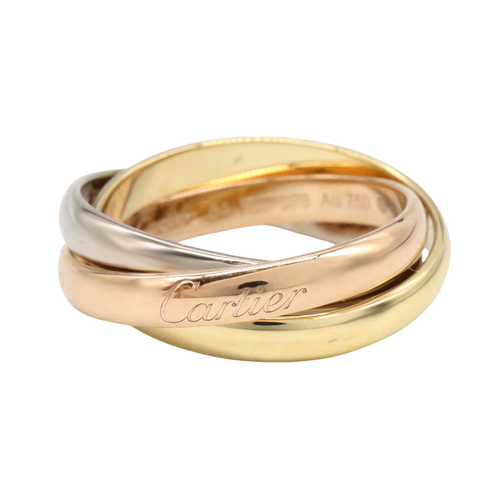 Cartier Trinity Ring, 18K Yellow Gold, White and Pink Gold. Women's.