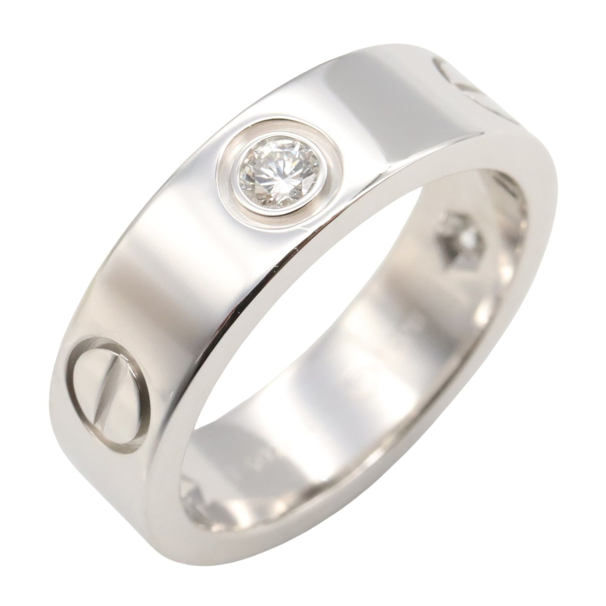 Cartier Love Ring 3PD, 18K White Gold with Diamonds, Clear, for Men and Women