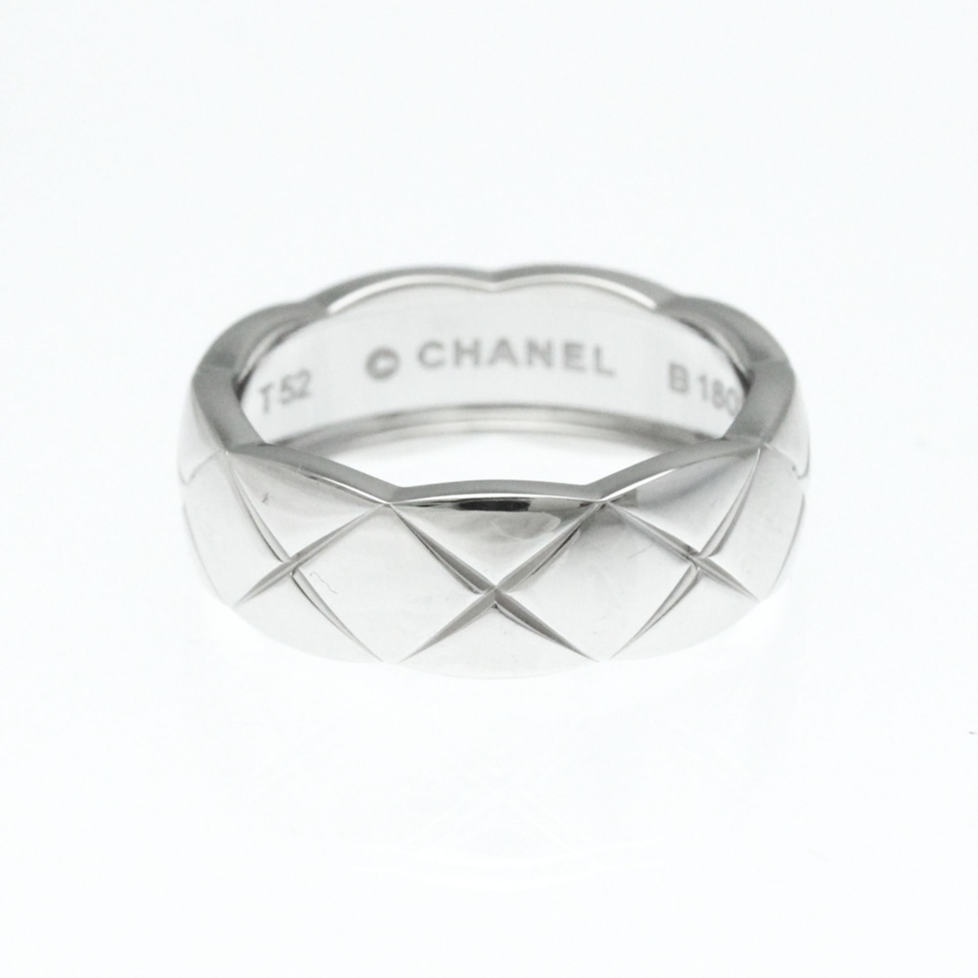 Chanel Coco Crush Ring Medium Size White Gold (18K) Fashion No Stone Band Ring Silver