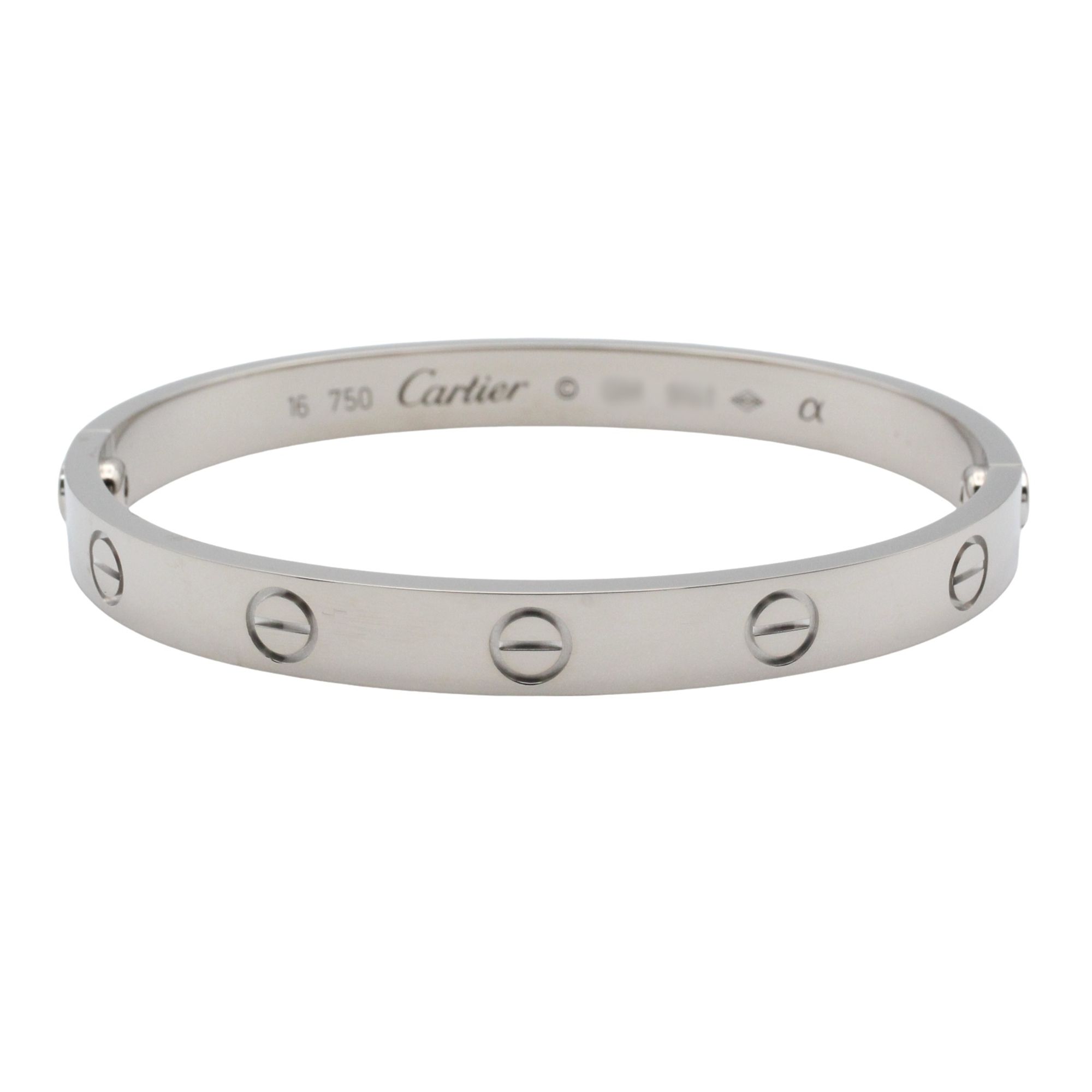 Cartier Love Bracelet, 18K White Gold (K18WG), Men's and Women's, Silver