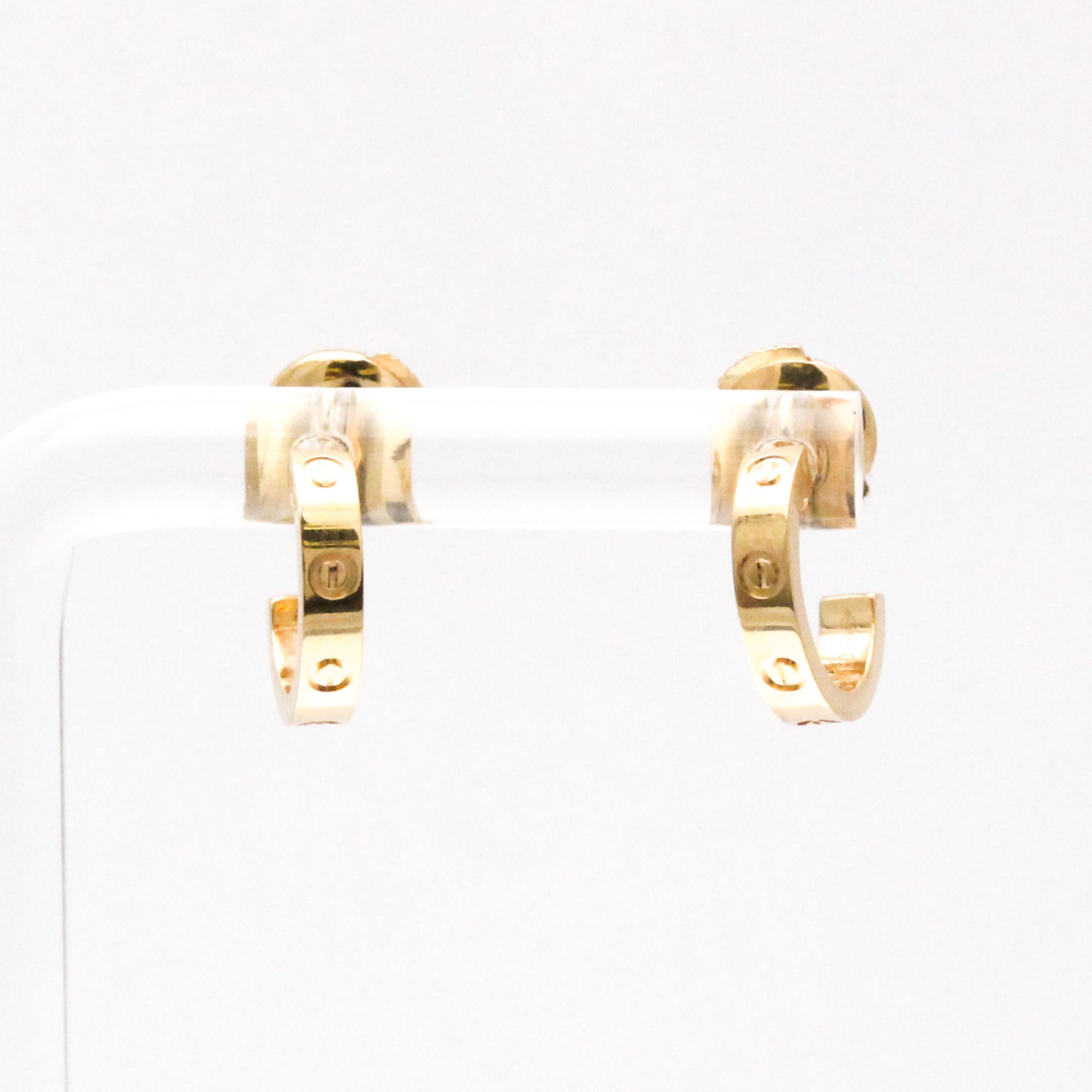 Cartier Baby Love Earrings No Stone Pink Gold (18K) Half Hoop Earrings Pink Gold