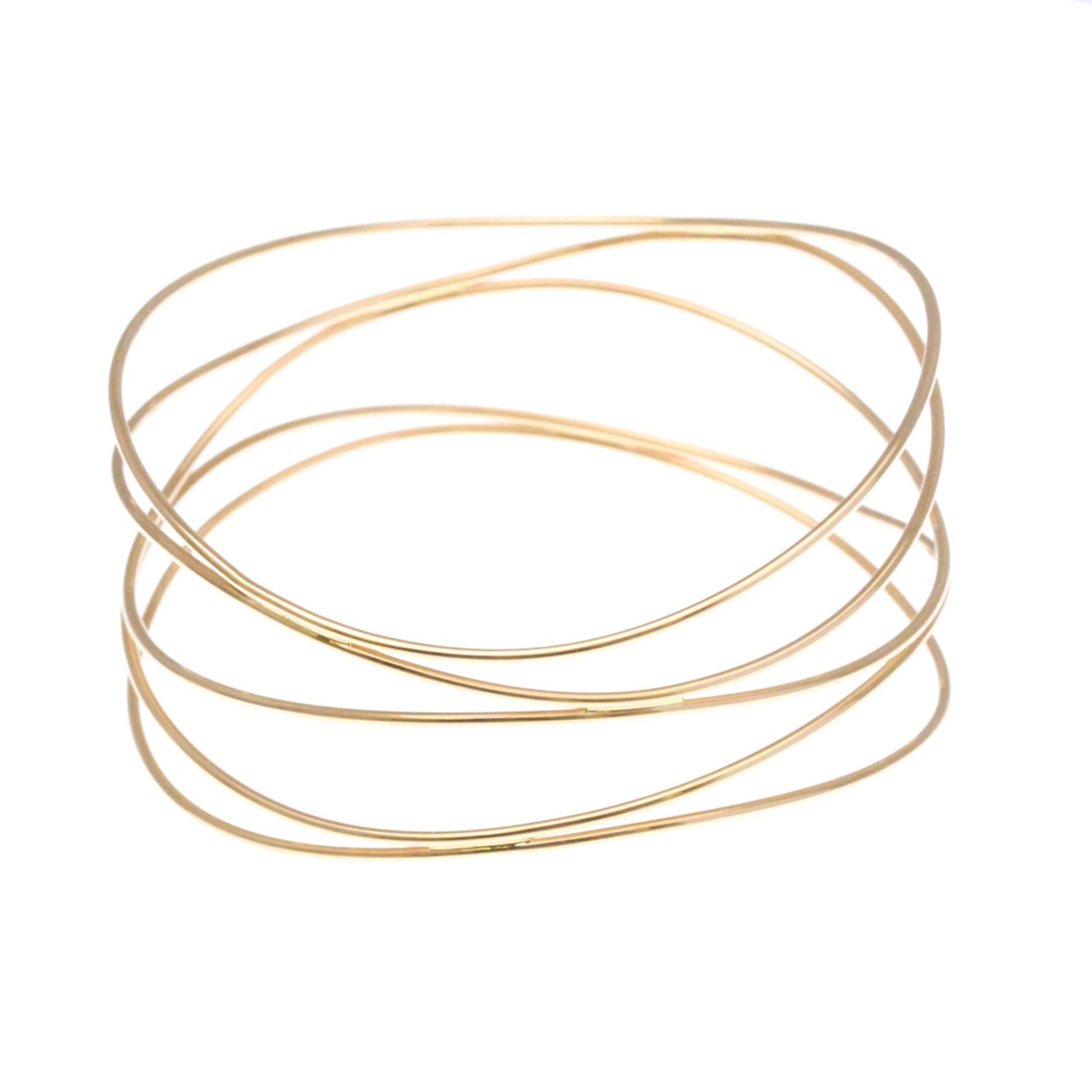Tiffany Wave 5 Row Bangle Bracelet Pink Gold (18K) No Stone Bangle Pink Gold