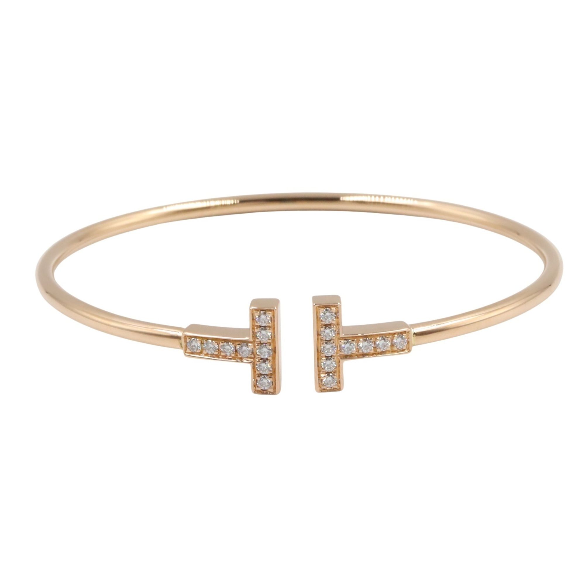 Tiffany & Co. T-Wire Diamond Bangle, 18K Pink Gold, Clear Diamond, for Women