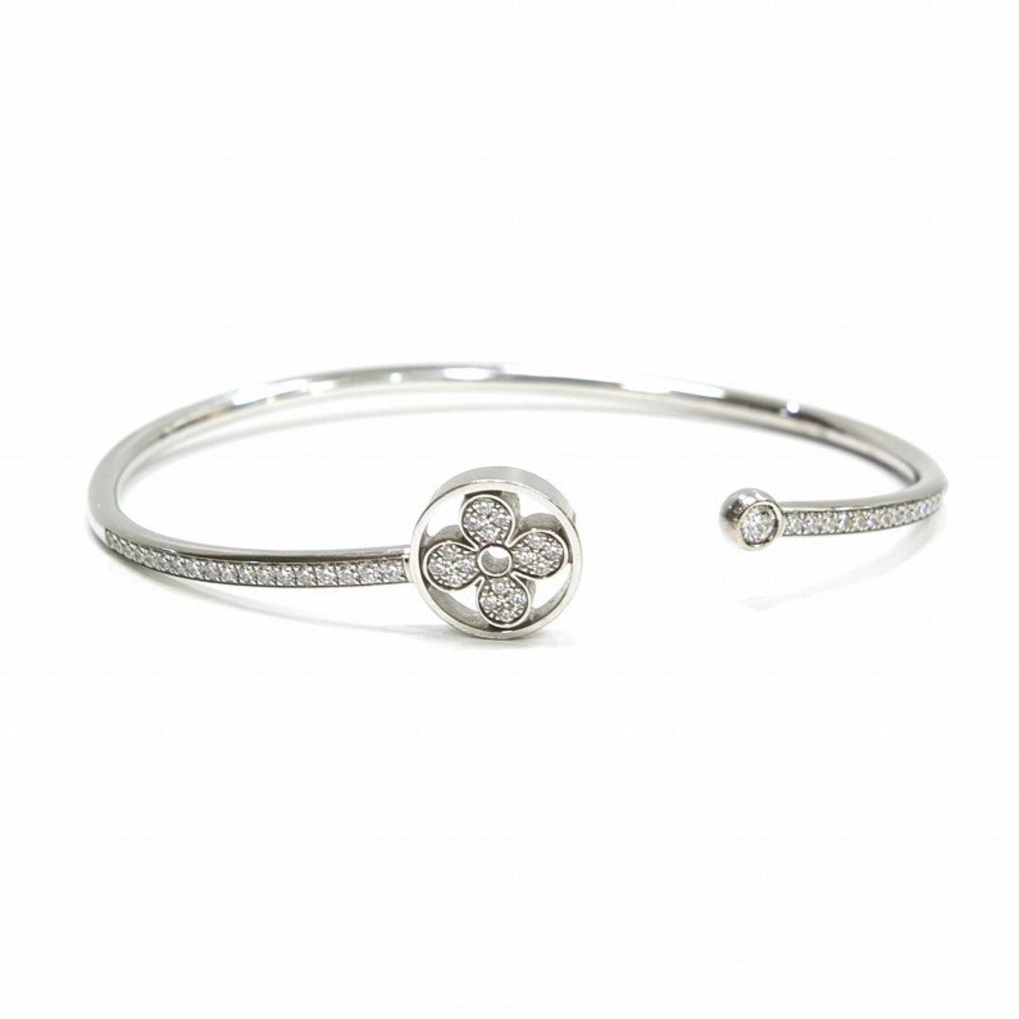 LOUIS VUITTON Louis Vuitton Bracelet Twist Blossom Bangle Q95696 750 M White Gold Monogram Diamond P