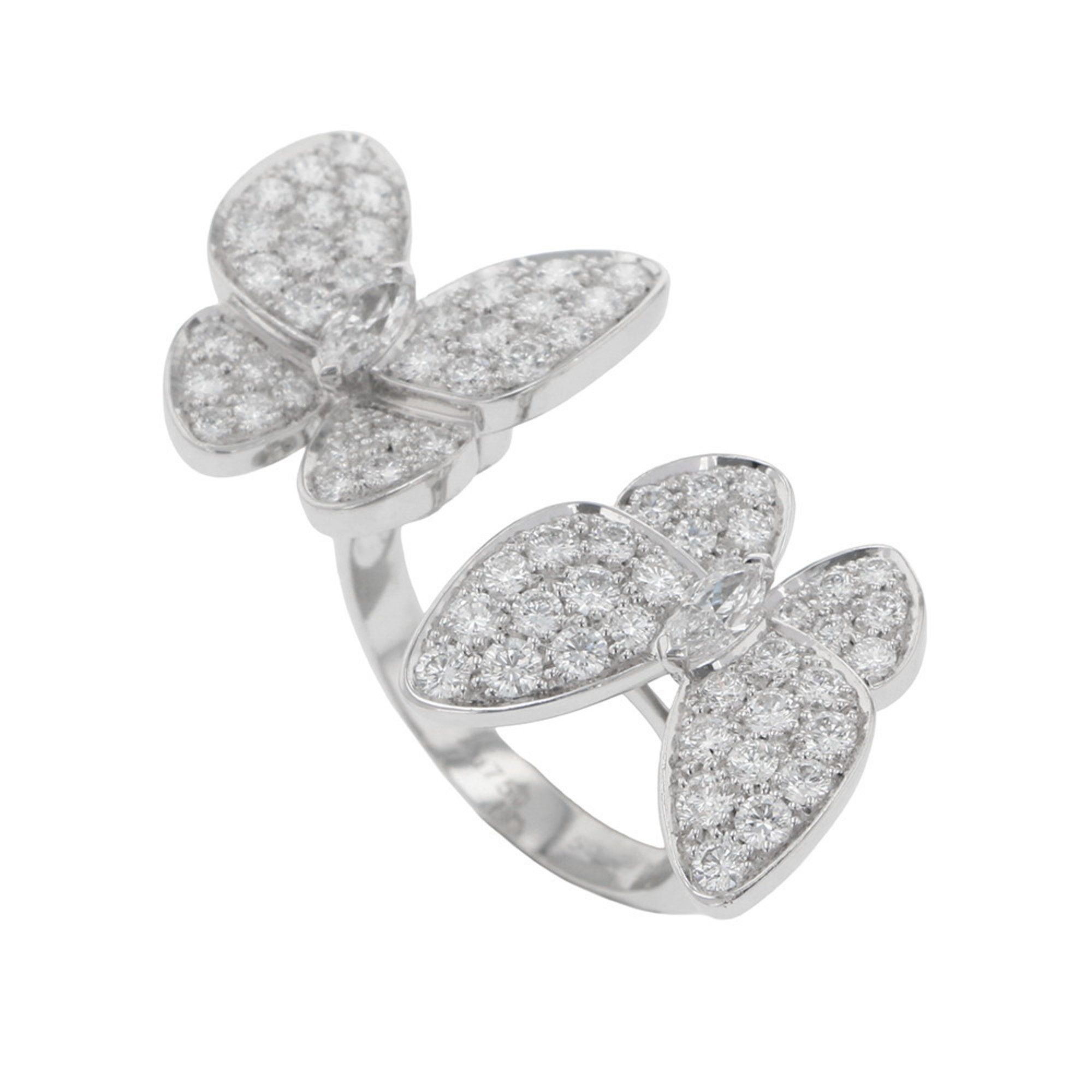 Van Cleef & Arpels Ring de Papillon Entre Les Doors Diamond 70P 1.67ct 18KWG Size 50 VCARO61900
