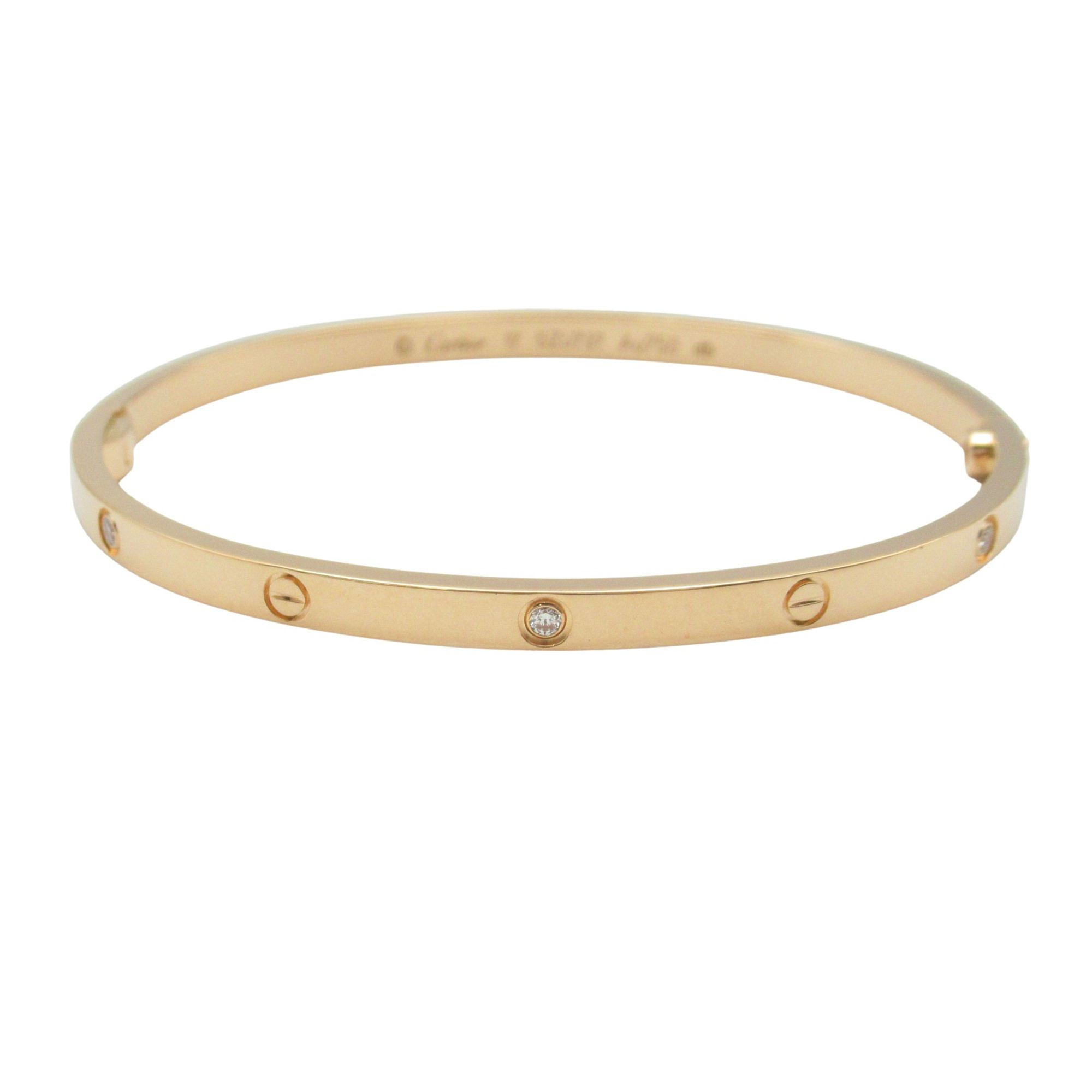 Cartier Love Bracelet SM 6PD Bracelet, 18K Pink Gold with Diamonds, Clear, Women's, B6047217
