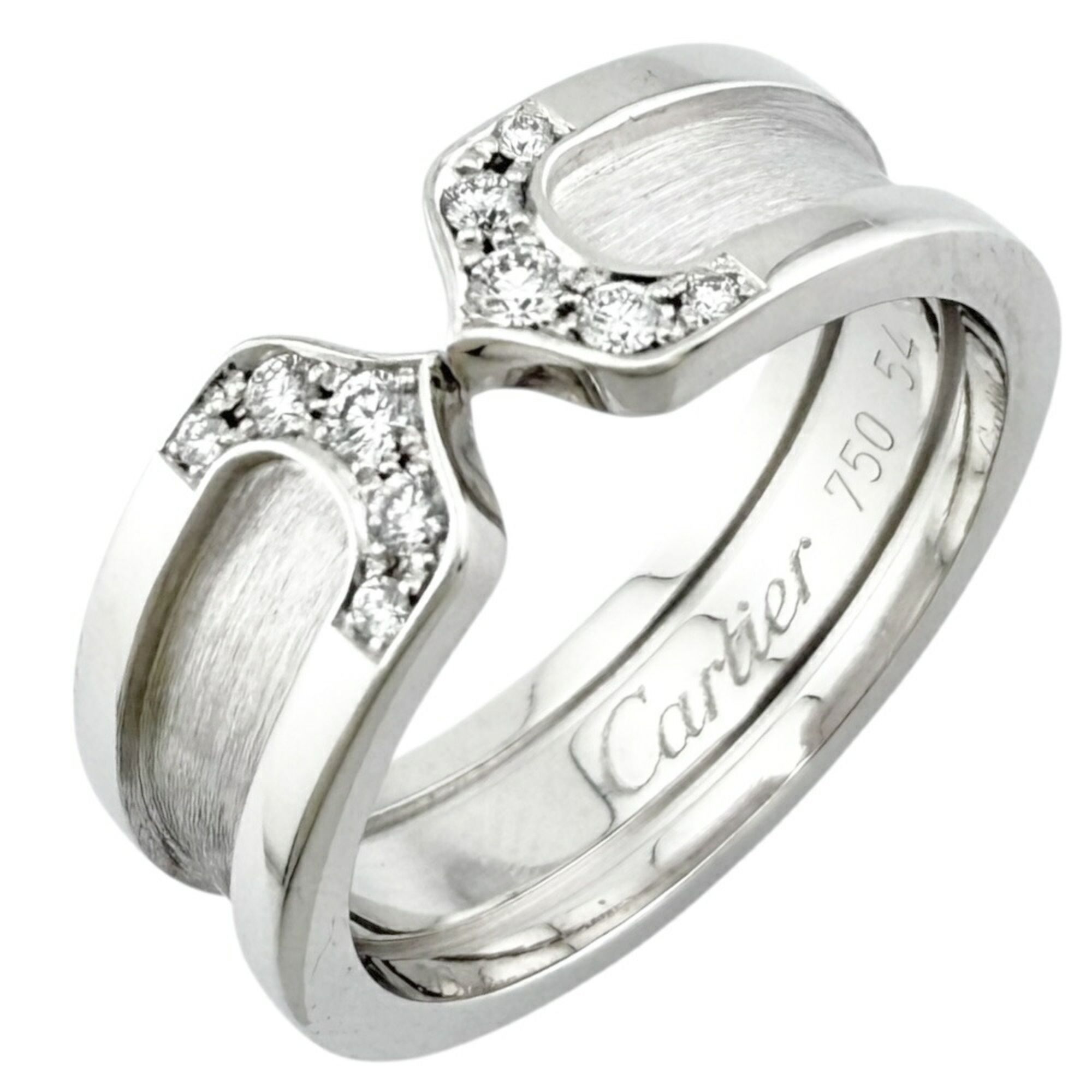 Cartier 2C Ring, Size 12.5, 18K Diamond, Women's, CARTIER