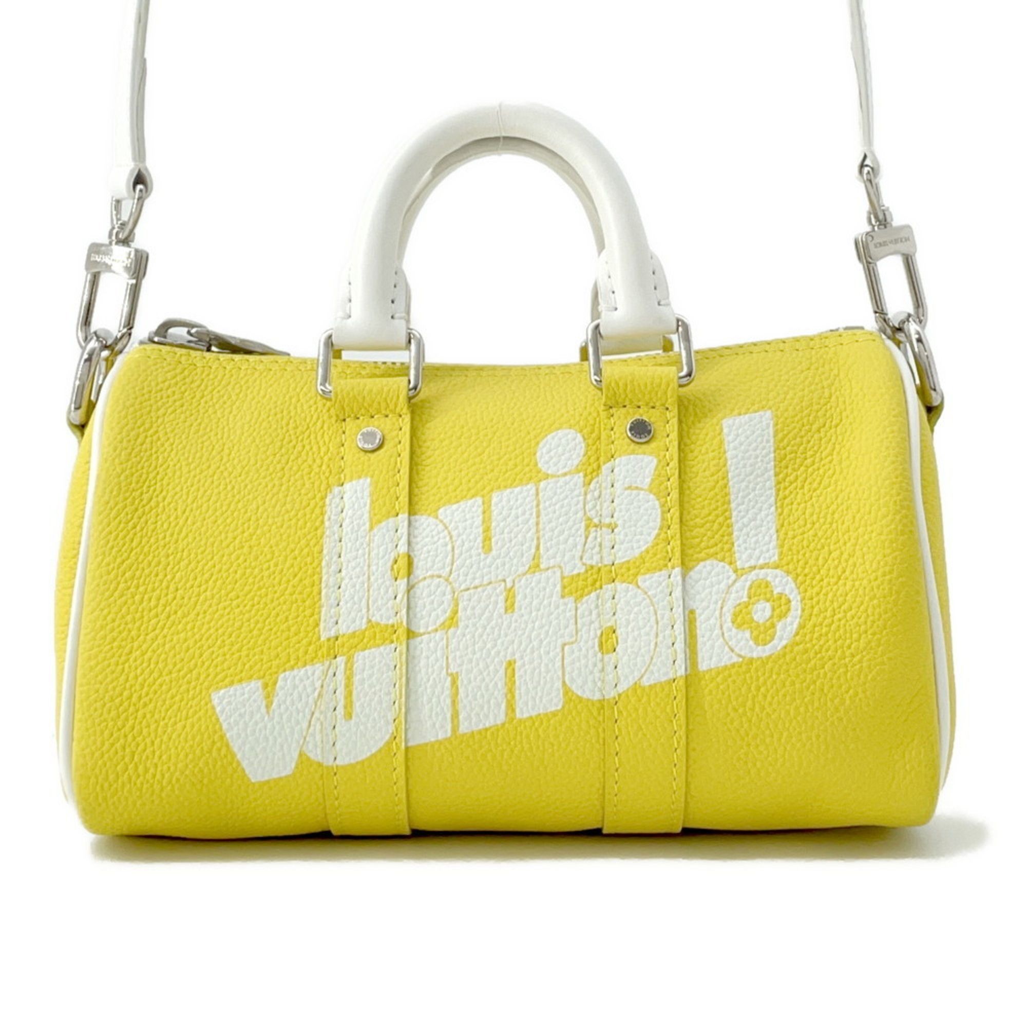 Louis Vuitton Handbag Keepall XS Taurillon Leather M80842 LOUIS VUITTON 2way Shoulder Bag White