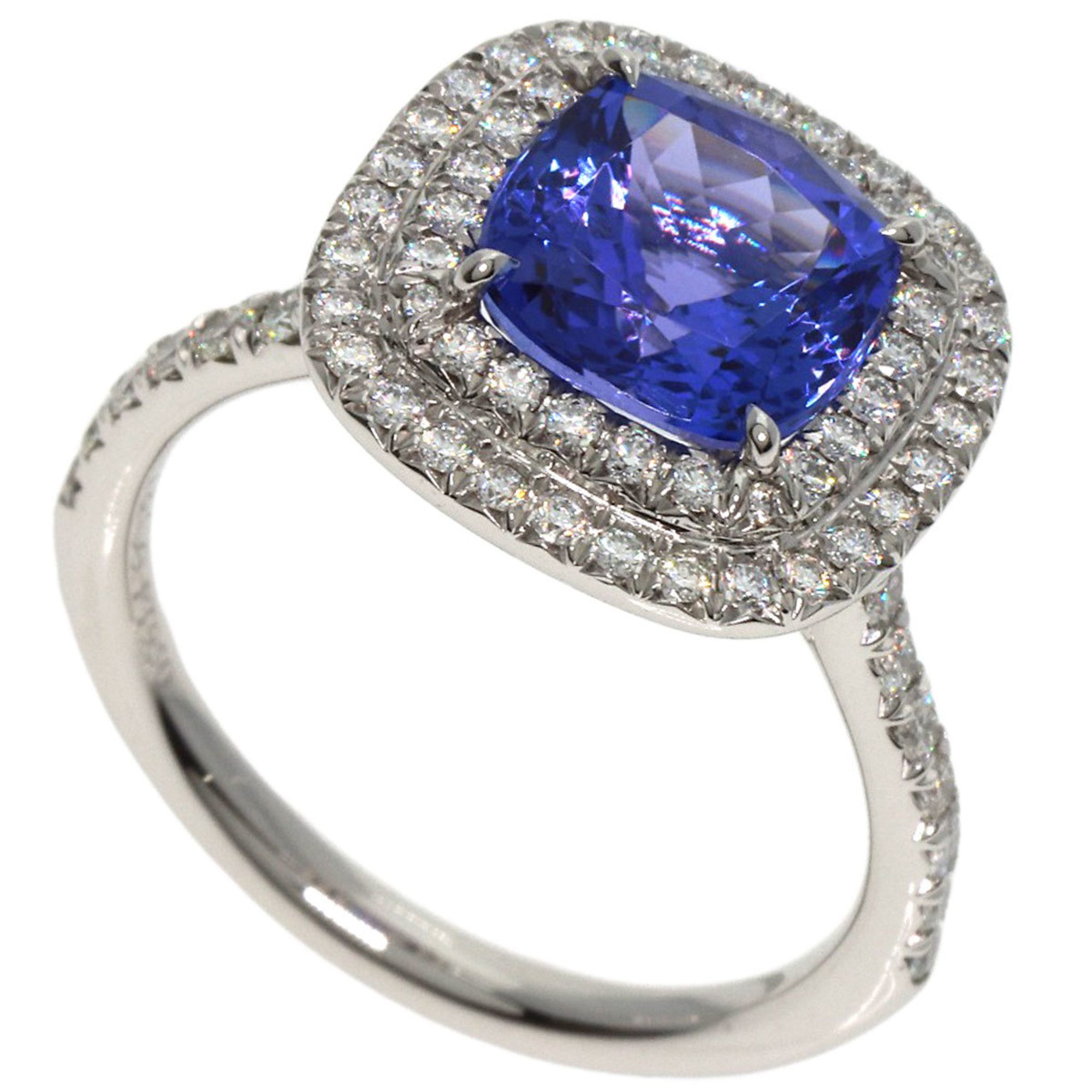 Tiffany & Co. Soleste Tanzanite Diamond Ring, Platinum PT950, Women's, TIFFANY