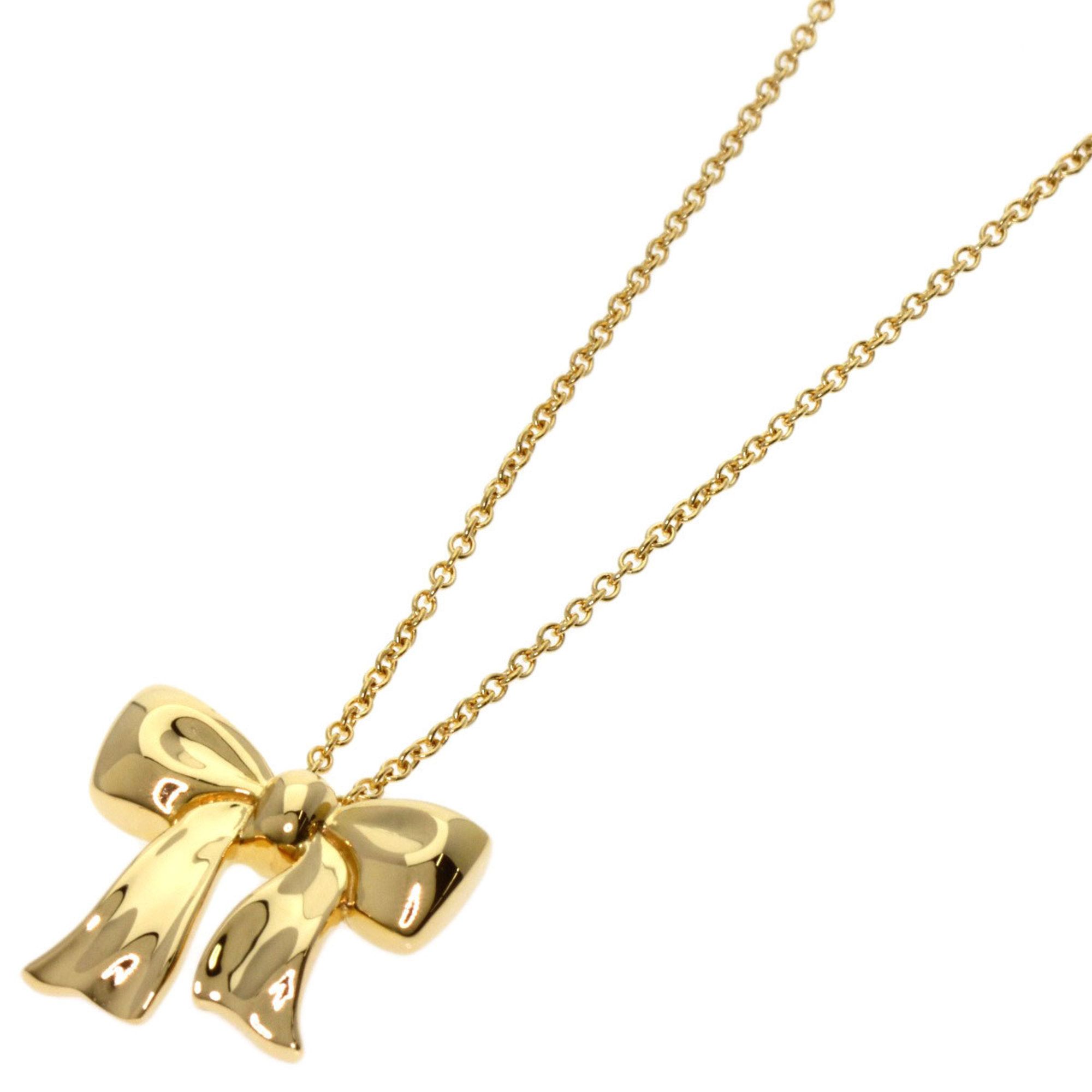 Tiffany Bow Necklace K18 Yellow Gold Women's TIFFANY&Co.