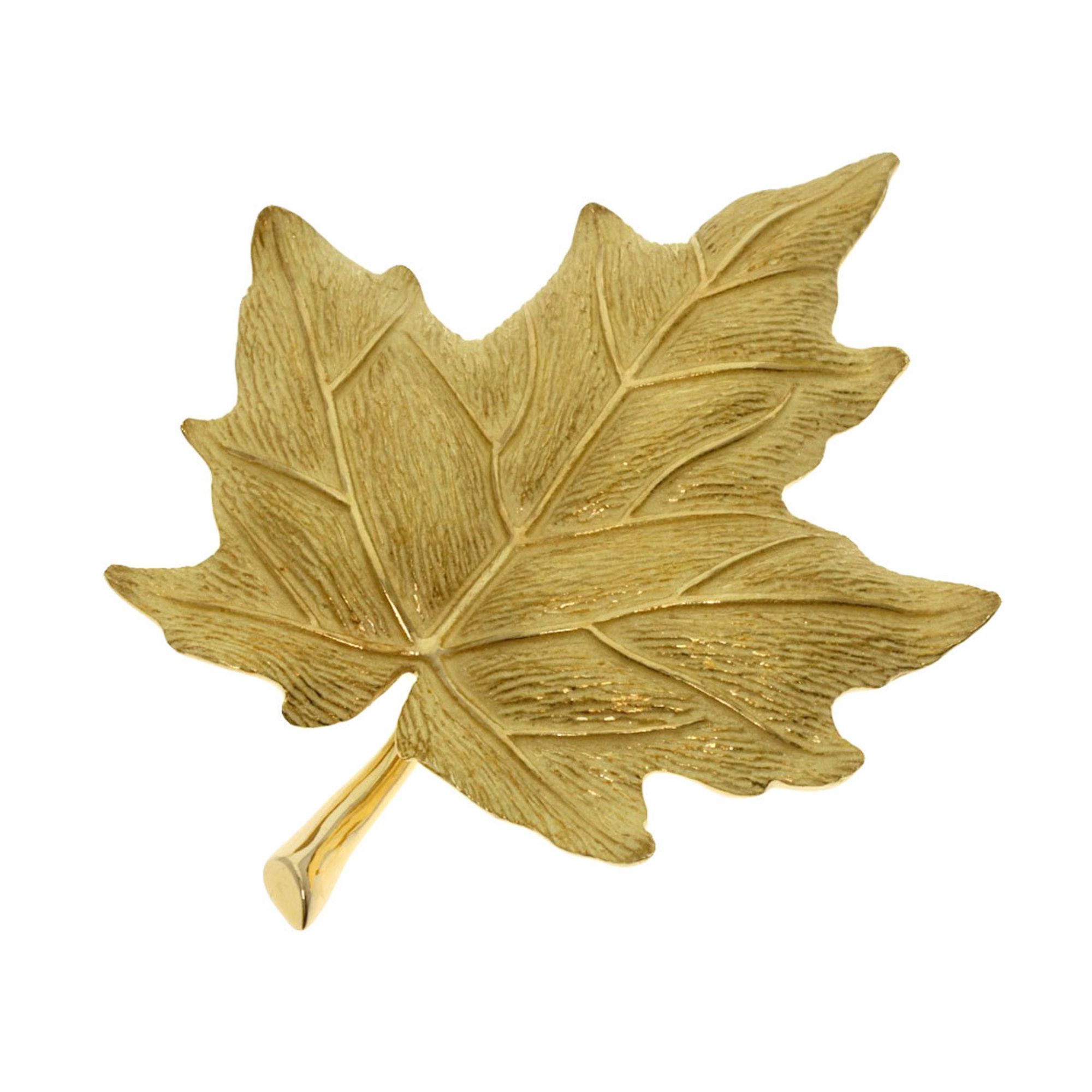 Tiffany Maple Leaf Brooch K18 Yellow Gold for Women