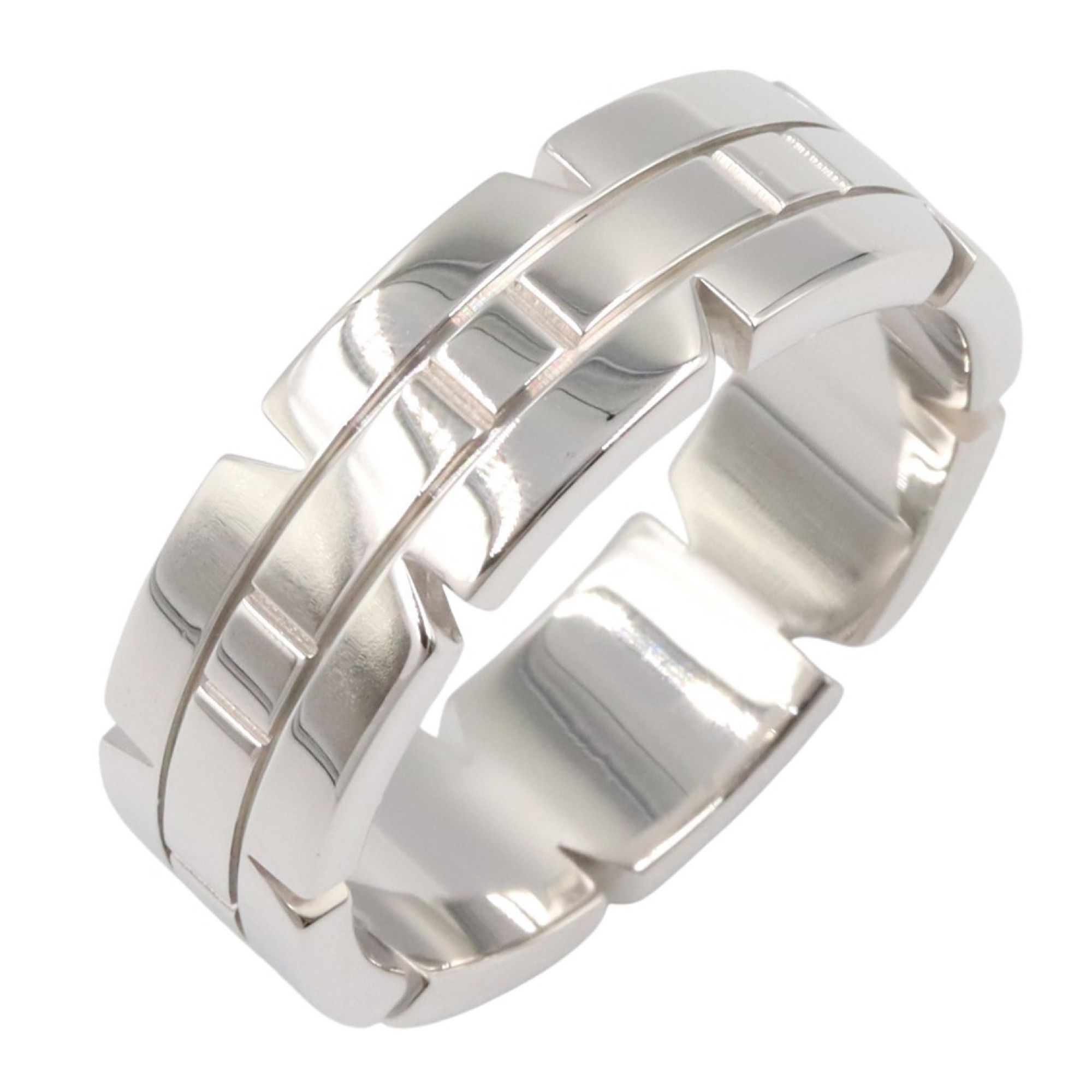 Cartier Tank Française Ring, 18K White Gold (KWG), Men's and Women's, Silver, B4059961