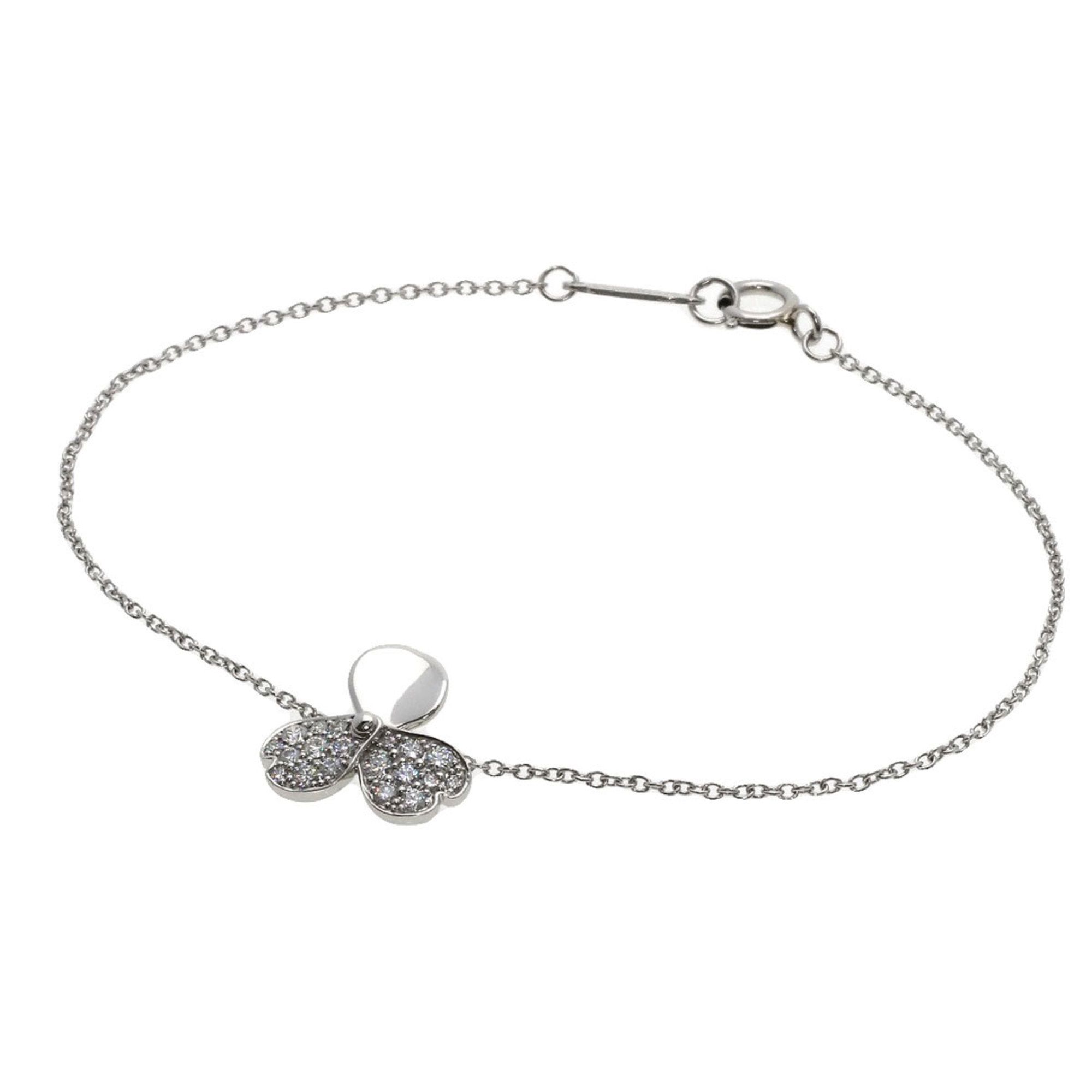 Tiffany Paper Flower Diamond Bracelet Platinum PT950 Women's