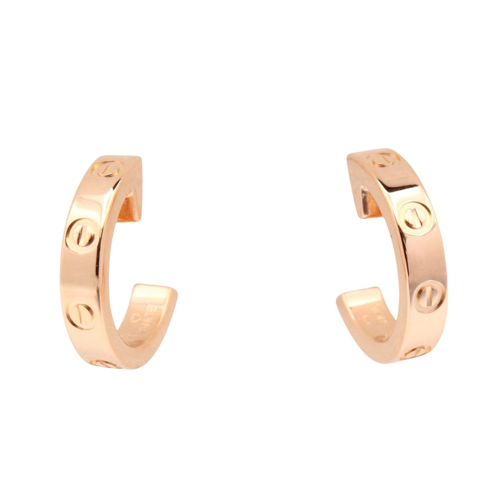 Cartier Mini Love Earrings, 18K Pink Gold (K18PG) for Women