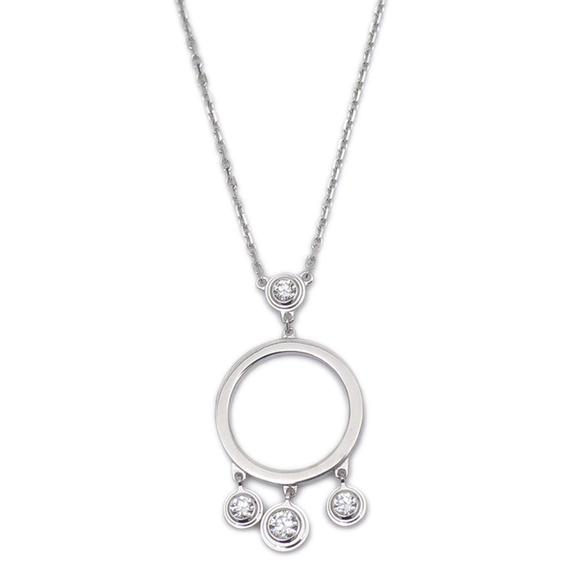 Cartier Diamant Léger de Necklace 4P Diamonds K18WG BP