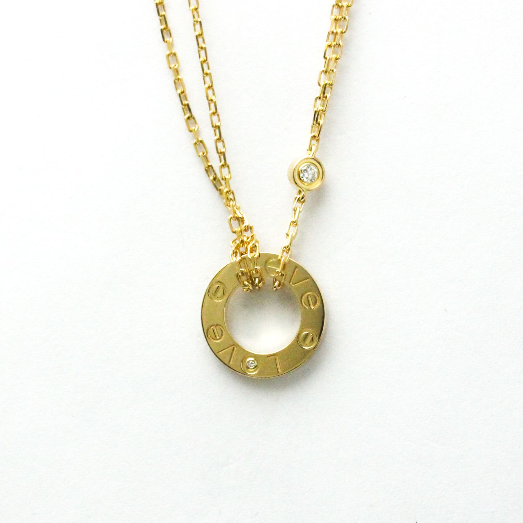 Cartier Love Circle Necklace B7219500 Yellow Gold (18K) Diamond Men,Women Pendant Necklace (Gold)