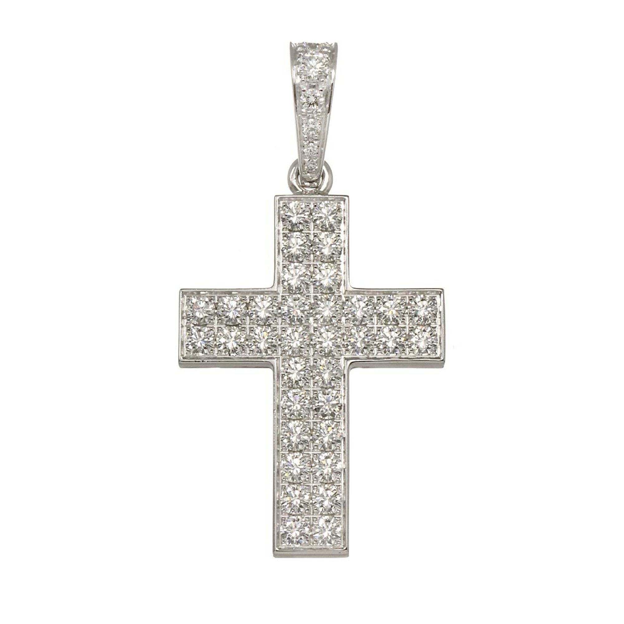 Cartier Anne More Cross Diamond Pendant in 18K White Gold and 750