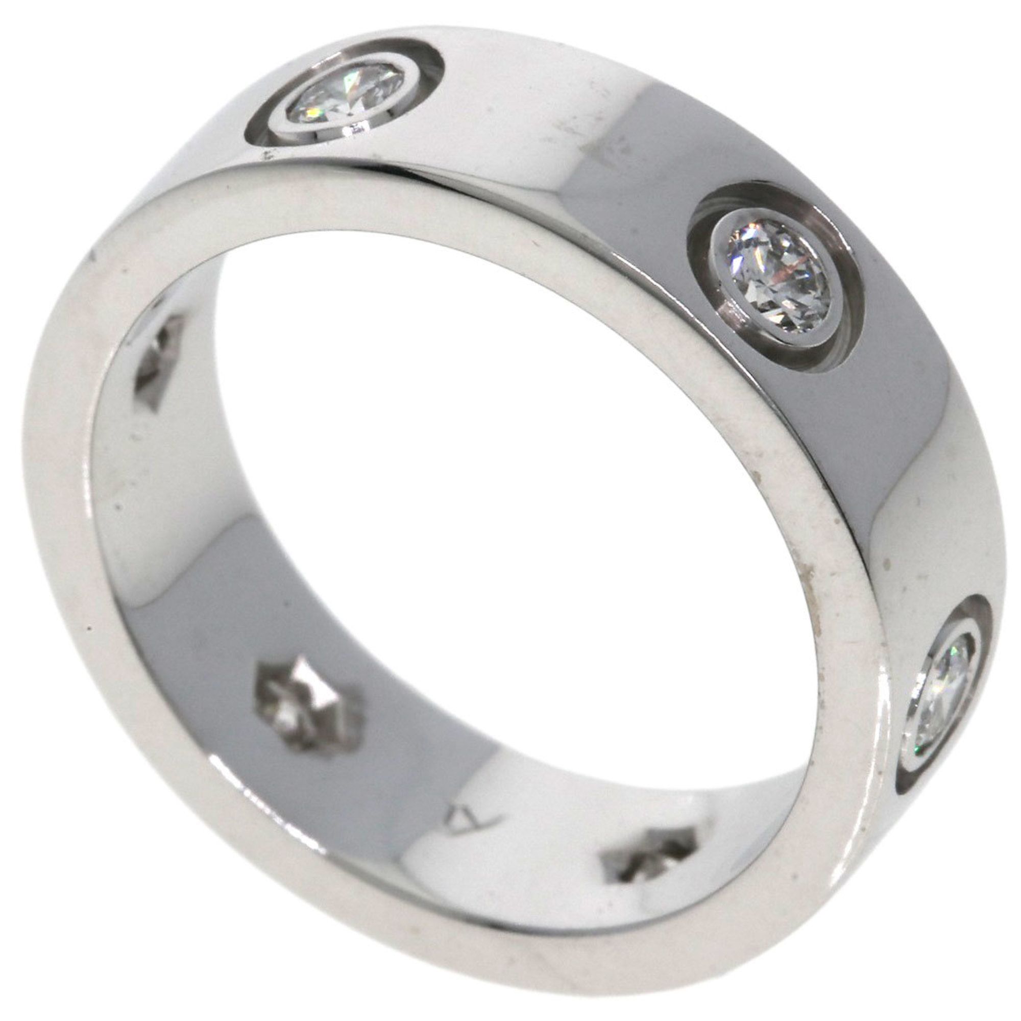Cartier Love Ring, Full Diamond, #49, 18K White Gold, Women's, CARTIER
