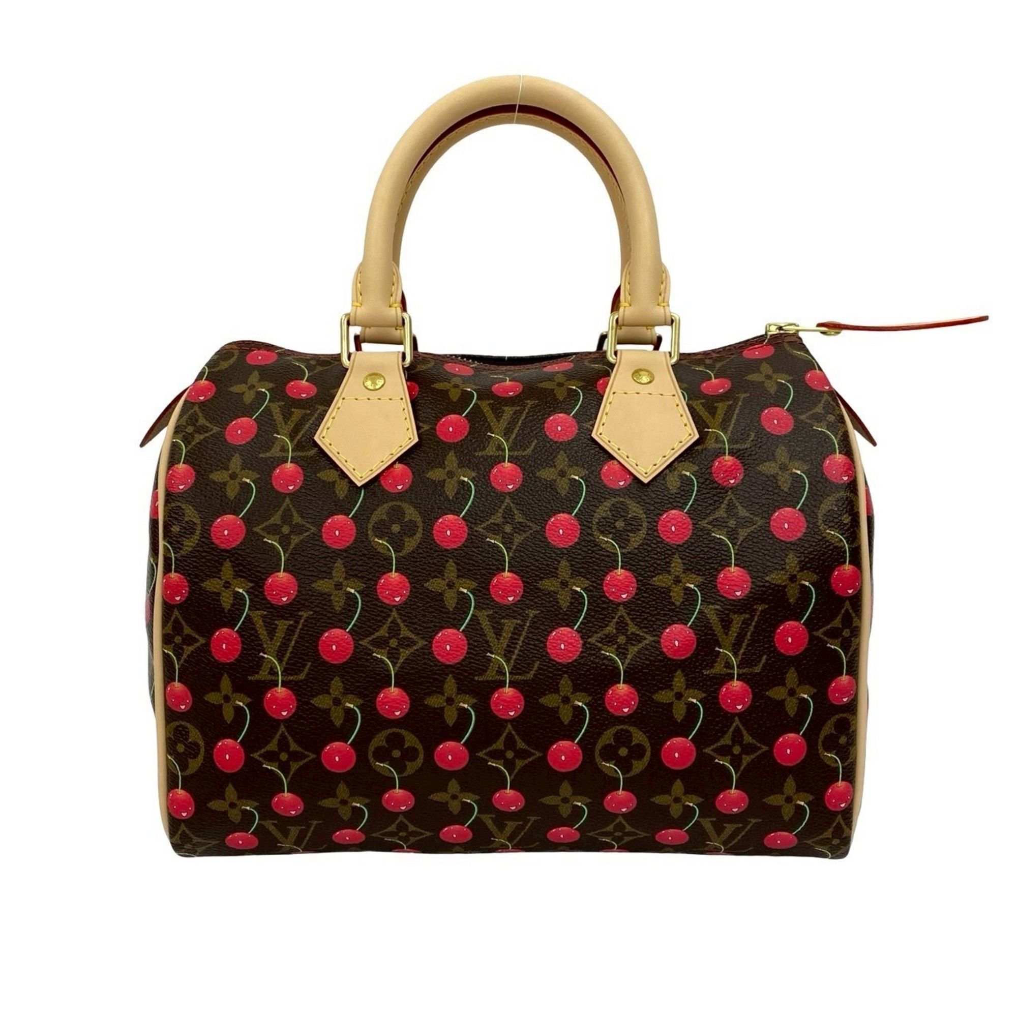 LOUIS VUITTON Speedy 25 Monogram Cherry Leather Handbag in Collaboration with Takashi Murakami, Bost