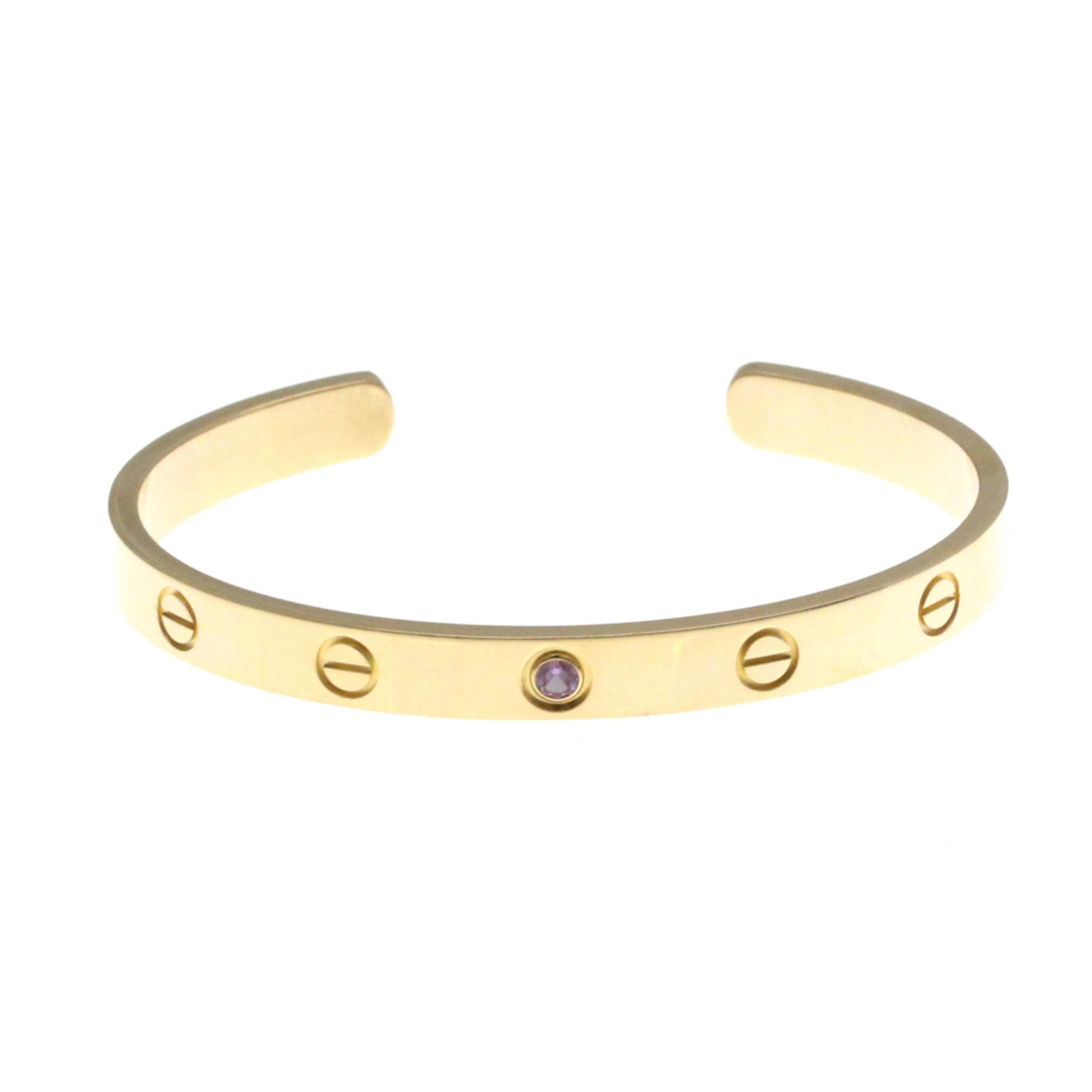 Cartier Open Love Bracelet 1P Pink Sapphire Pink Gold (18K) Sapphire Bangle Pink Gold