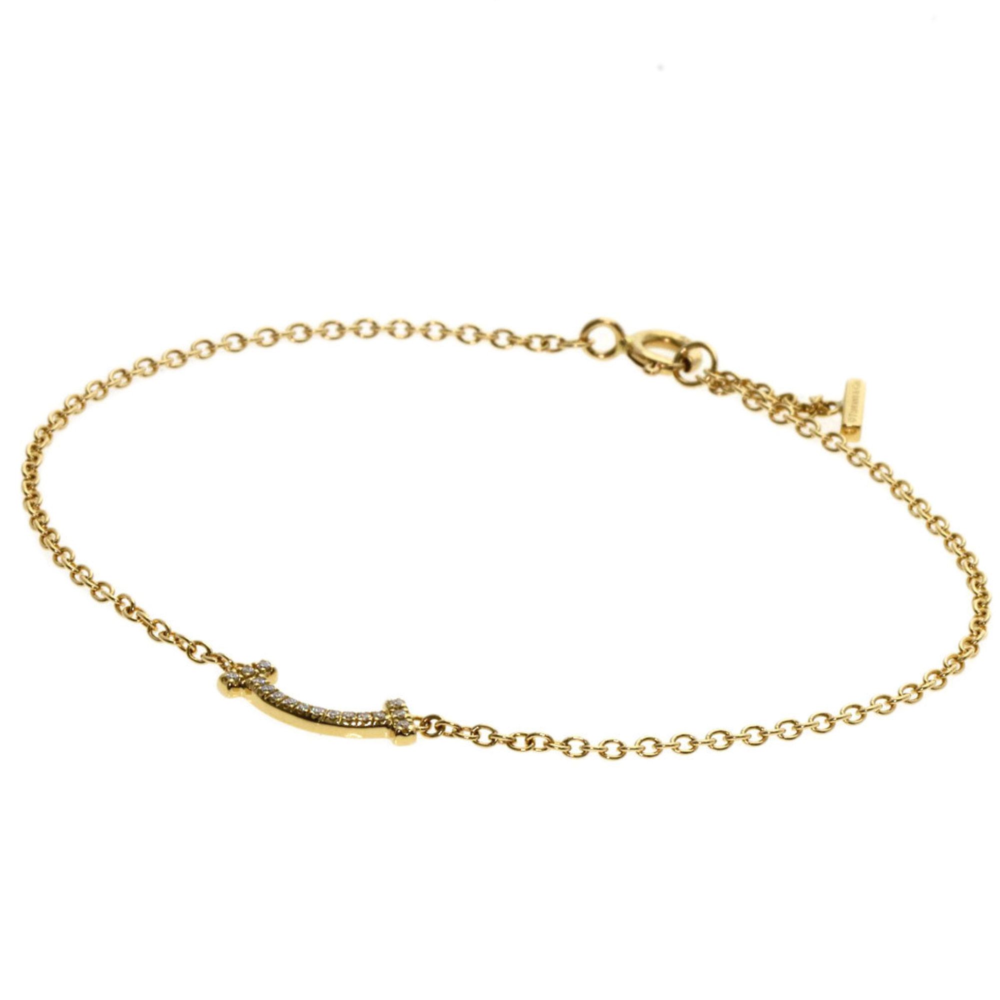 Tiffany T Smile Mini Diamond Bracelet in 18K Yellow Gold for Women. TIFFANY & Co.