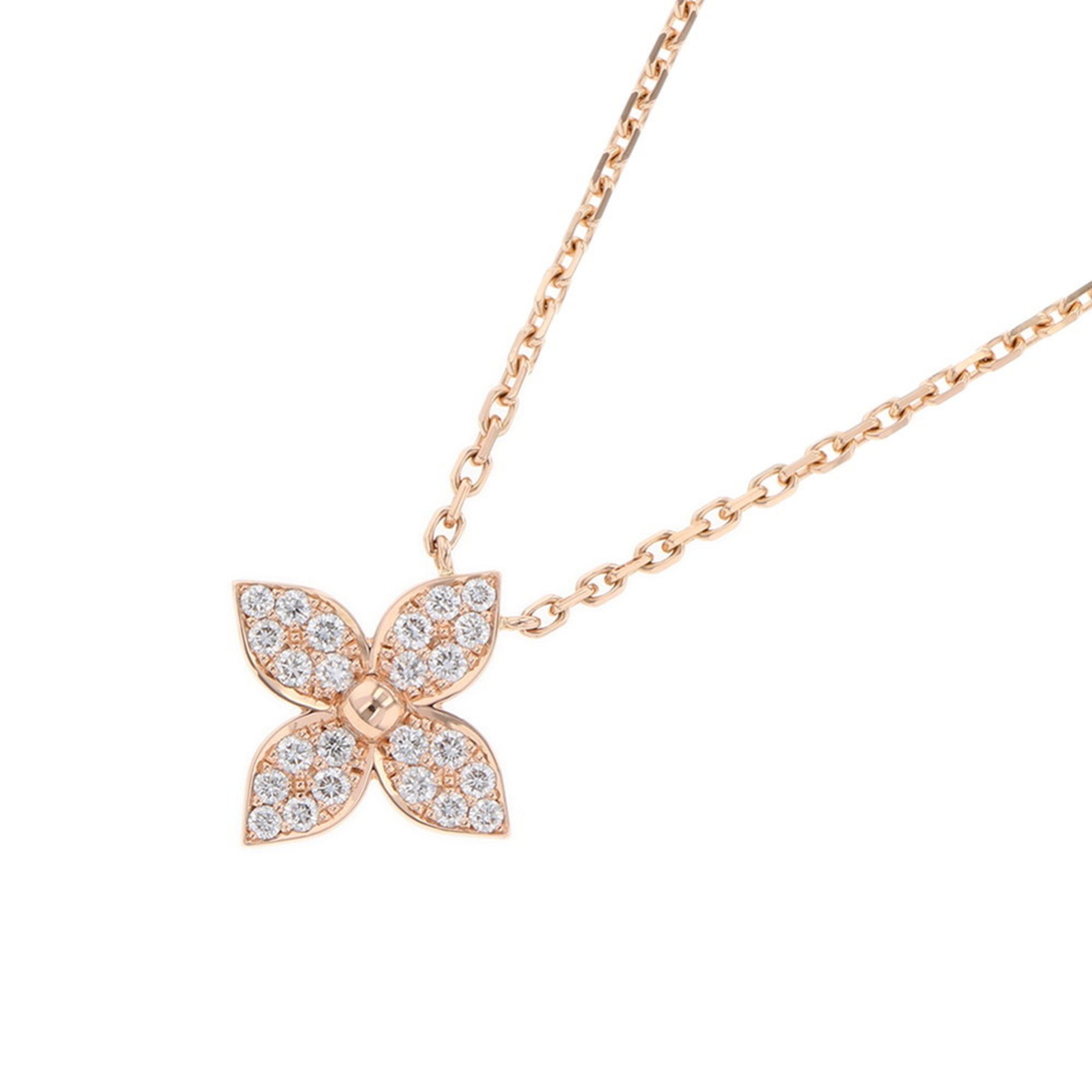 Louis Vuitton Necklace Pendant Star Blossom Diamond 24P Total 0.20ct 18KPG Q93710 LOUIS VUITTON