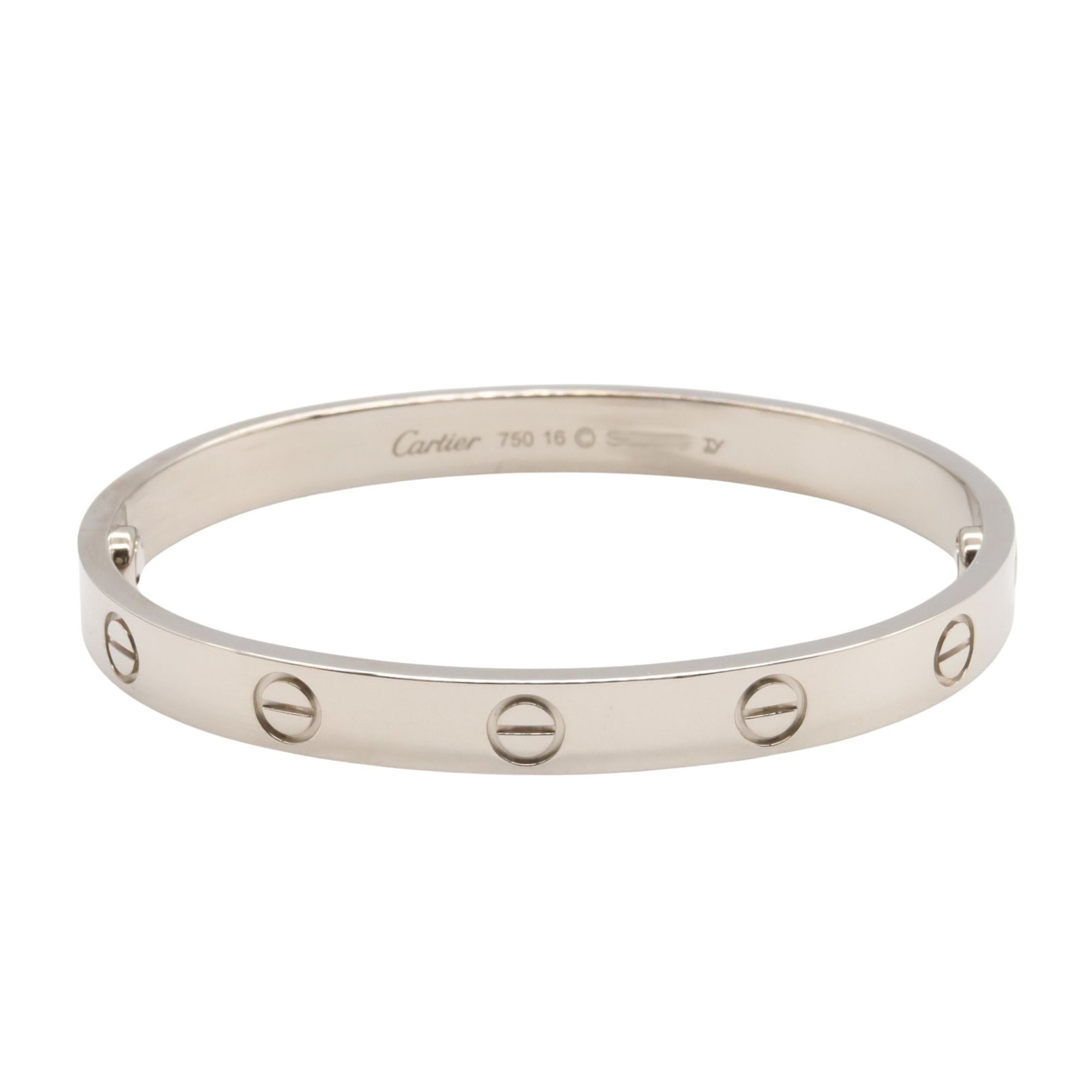 Cartier Love Bracelet, 18K White Gold (White Gold), Women's, Silver, B6035416