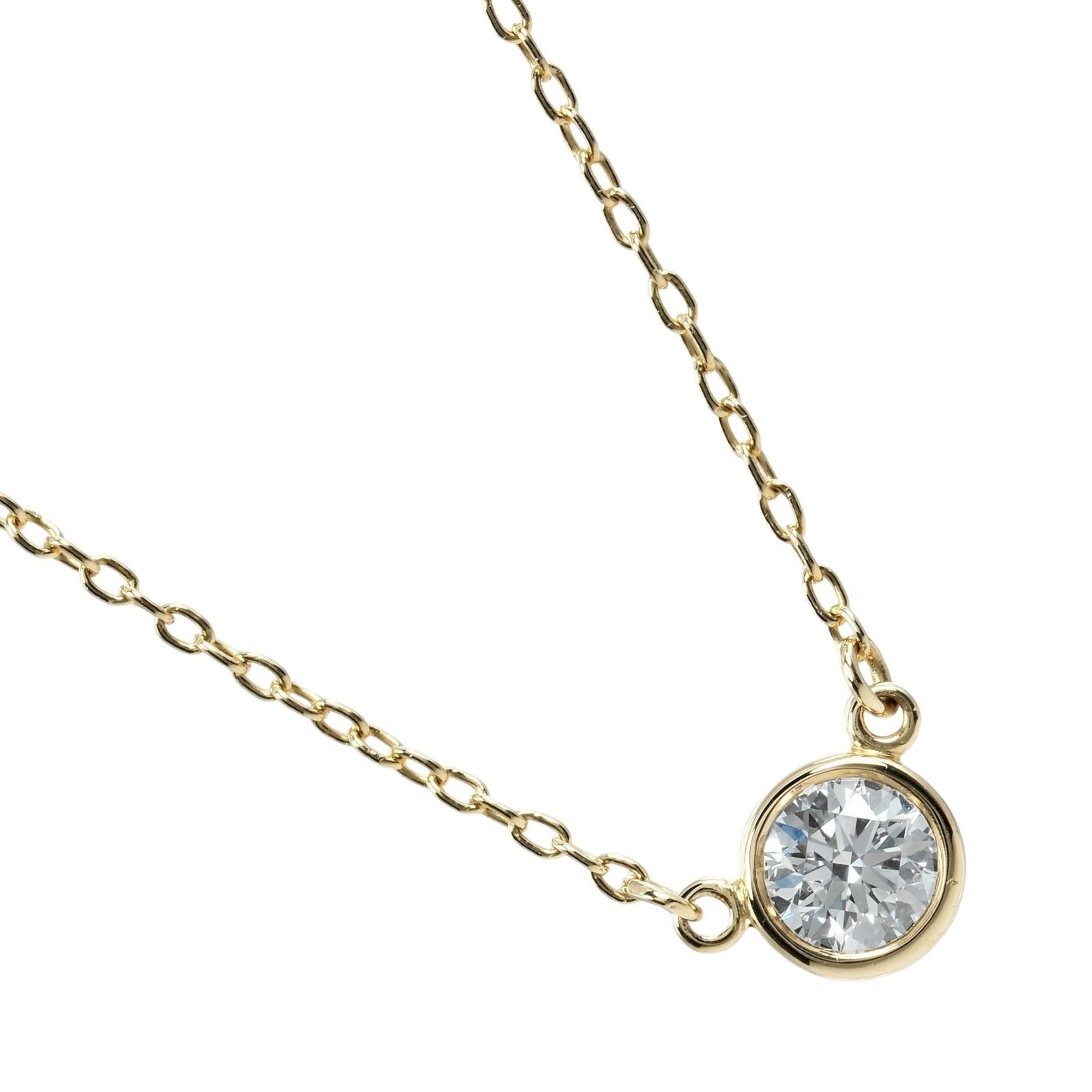 Tiffany & Co. By the Yard Necklace 0.22ct VS2/G/3EX K18YG Yellow Gold Diamond Approx. 1.8g