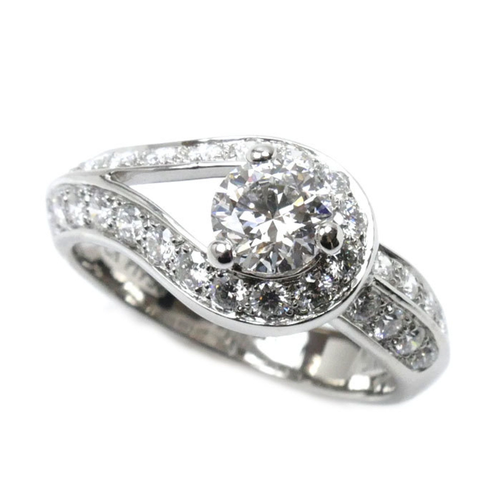 Van Cleef & Arpels Pt950 Platinum Couture Ring, Diamond 0.50ct, Size 8.5, 49, Women's