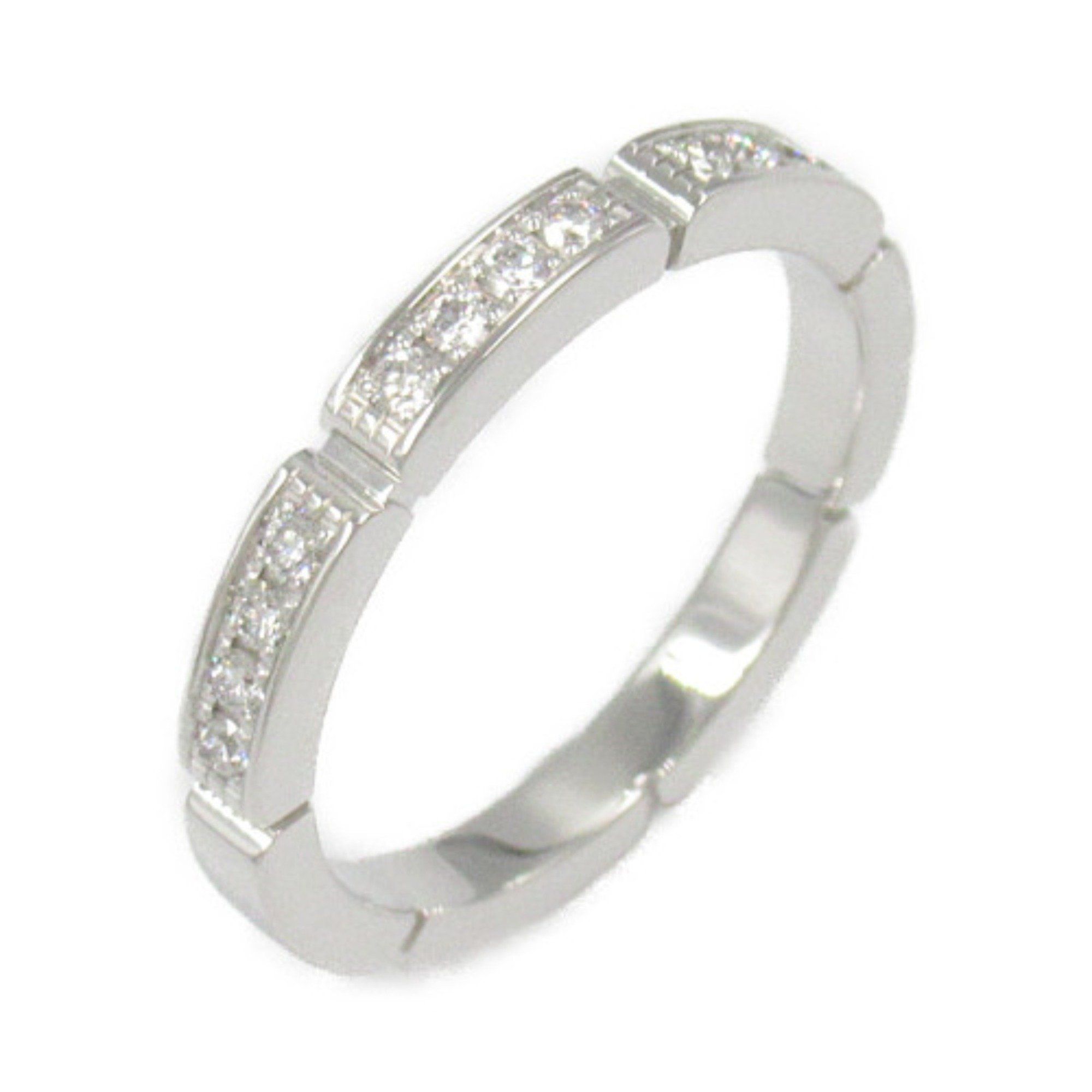 Cartier Maillon Panthère Half Diamond Ring in 18K White Gold with Diamonds, Clear, for Women, B42210