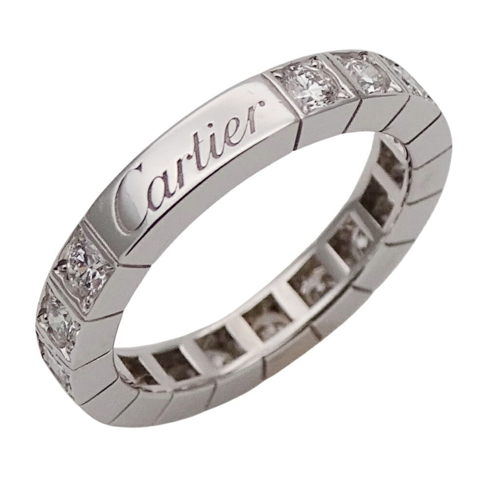 Cartier ring for women, 750WG, full diamond, Raniere, white gold, #47, size 7