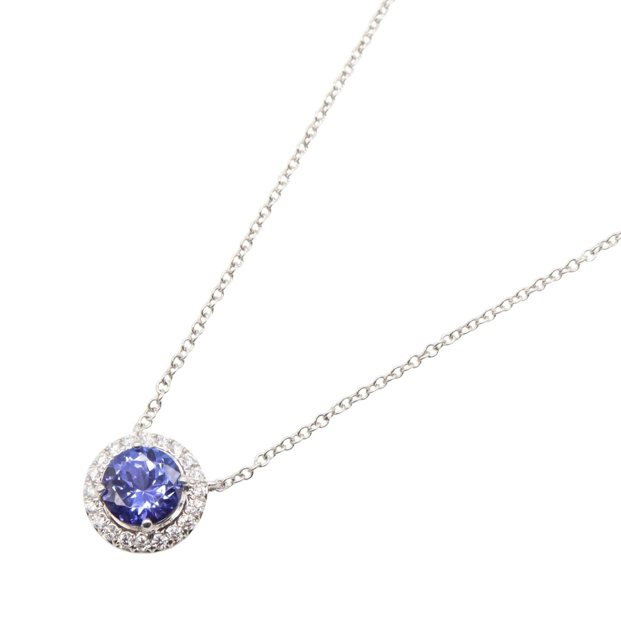Tiffany & Co. Soleste Tanzanite Diamond Necklace, Pt950 Platinum, Diamond, Tanzanite, Women's, Clear