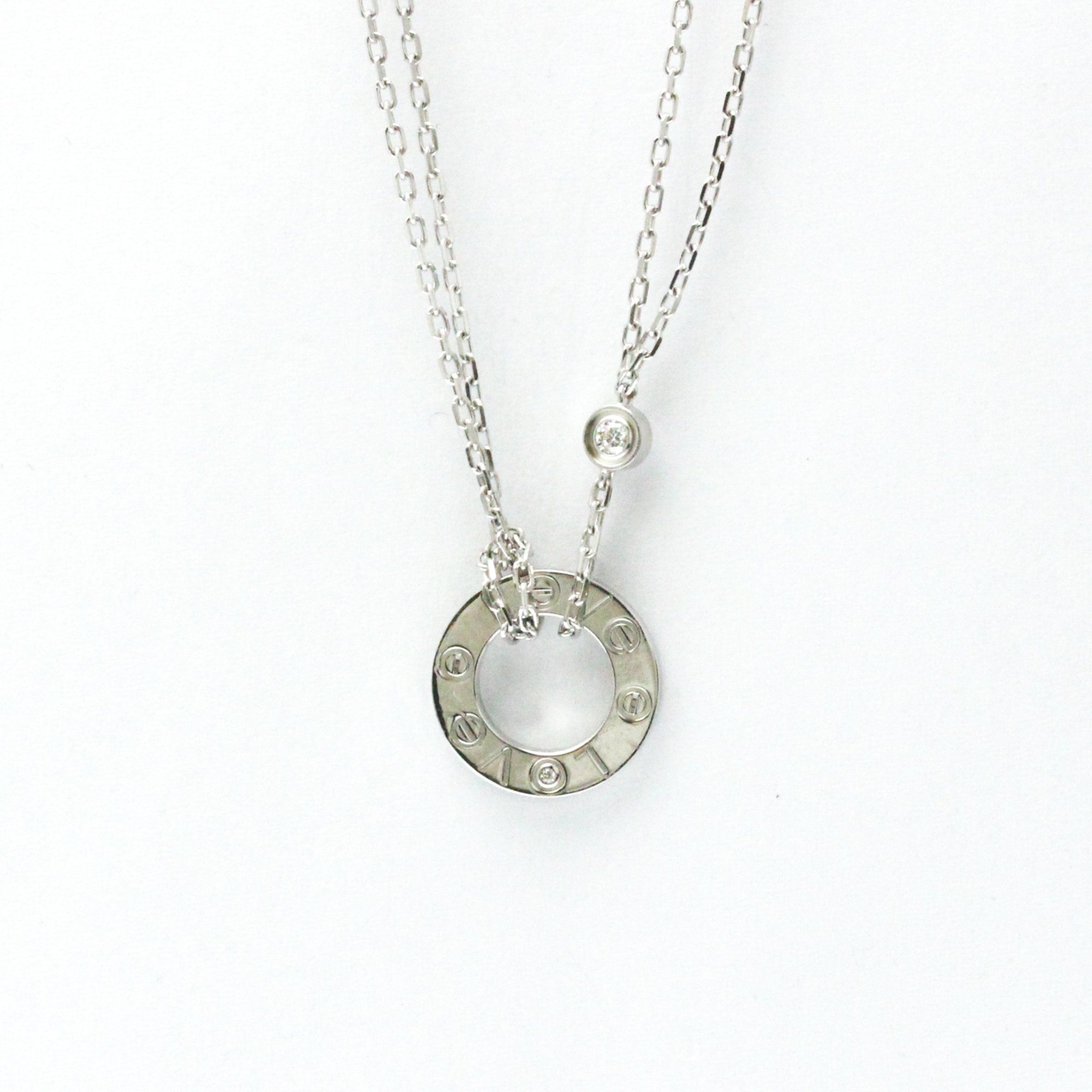 Cartier Love Circle Necklace B7219400 White Gold (18K) Diamond Men,Women Fashion Pendant