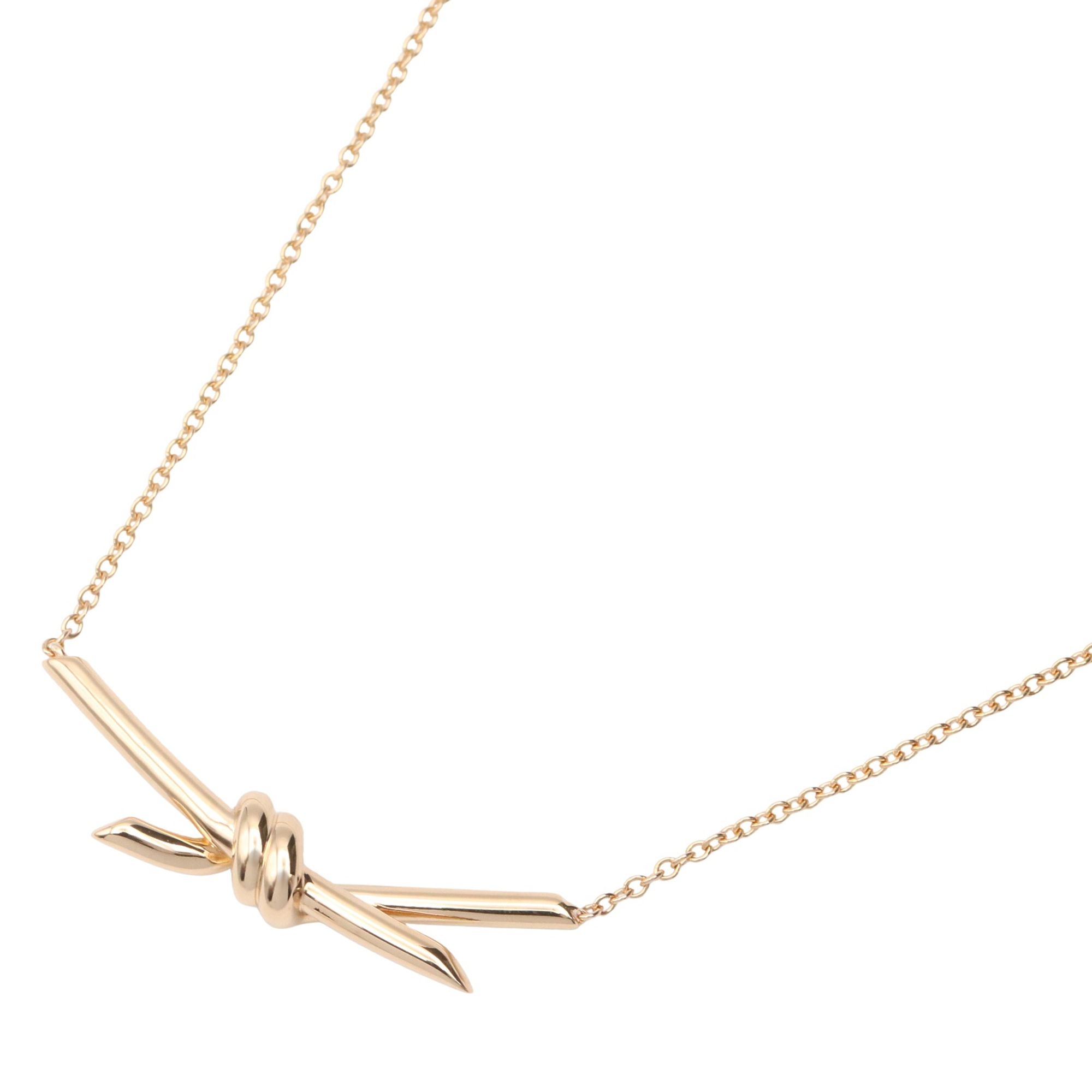 Tiffany & Co. Knot Necklace, 18K Pink Gold (K18PG) for Women