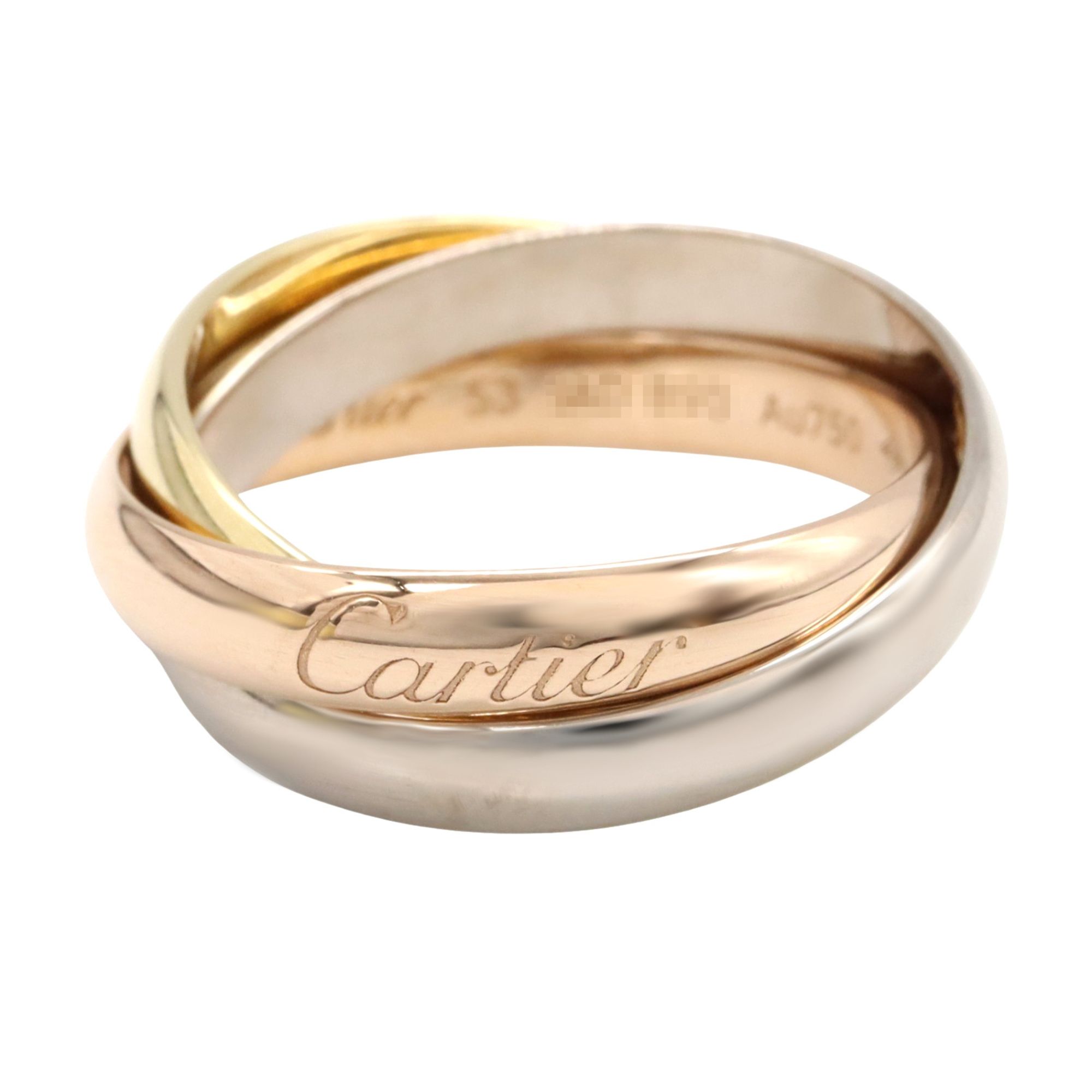 Cartier Trinity Ring Classic Jewelry 18K Yellow Gold, White Pink Gold Women's
