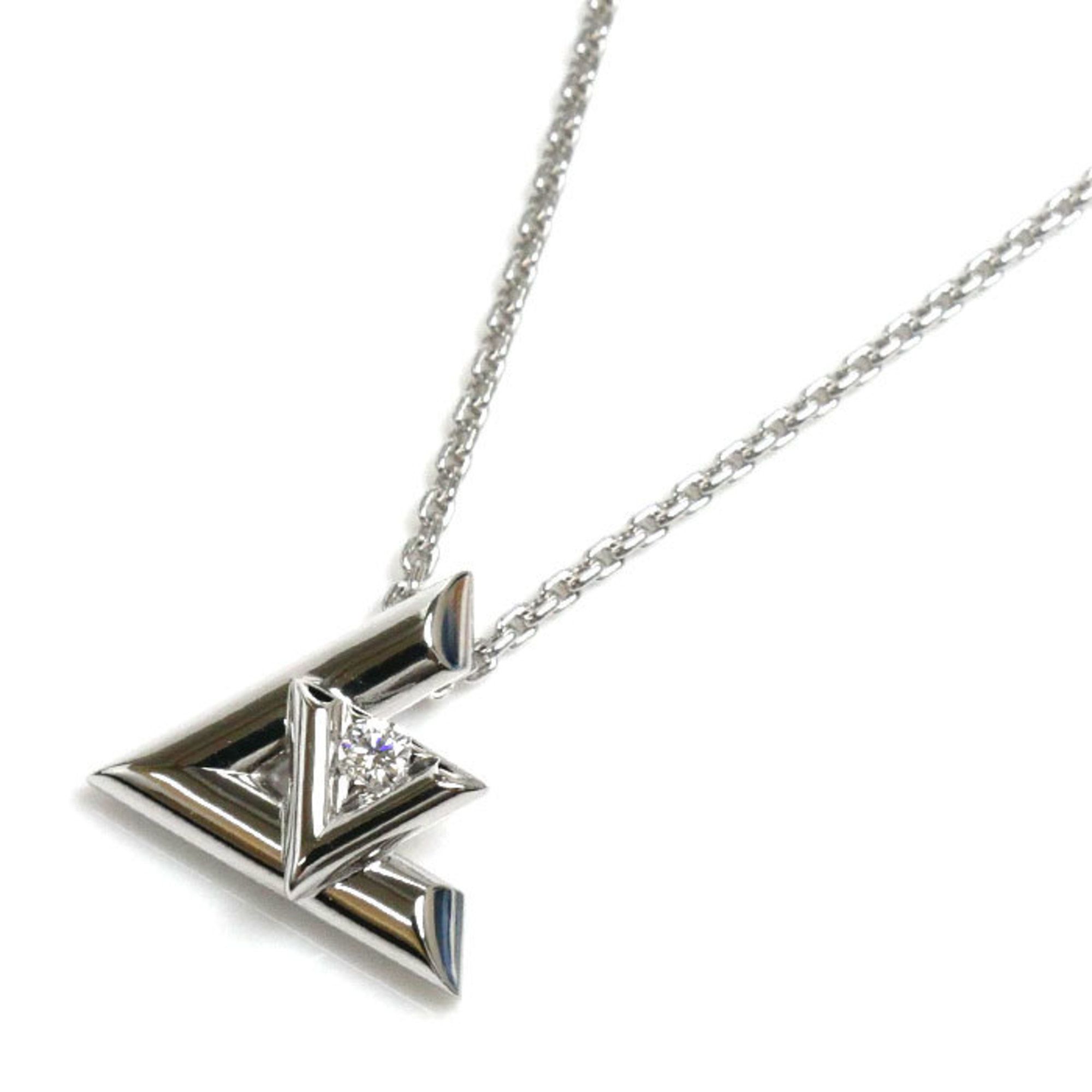 LOUIS VUITTON Louis Vuitton K18WG White Gold Pendant LV Volt One PM Necklace Q93806 Diamond 6.1g 45c