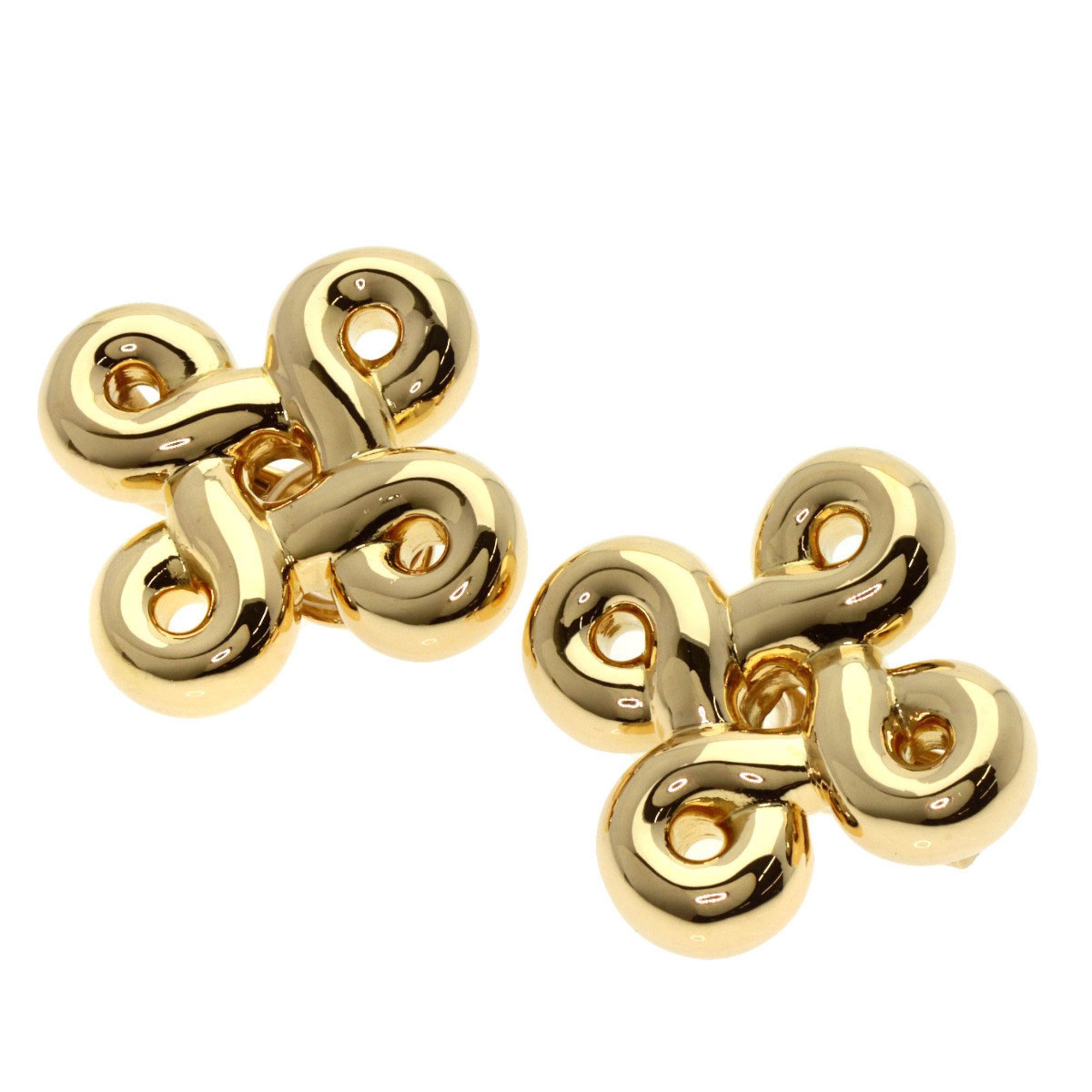 Chanel Design Earrings 18K Yellow Gold Women's CHANEL
