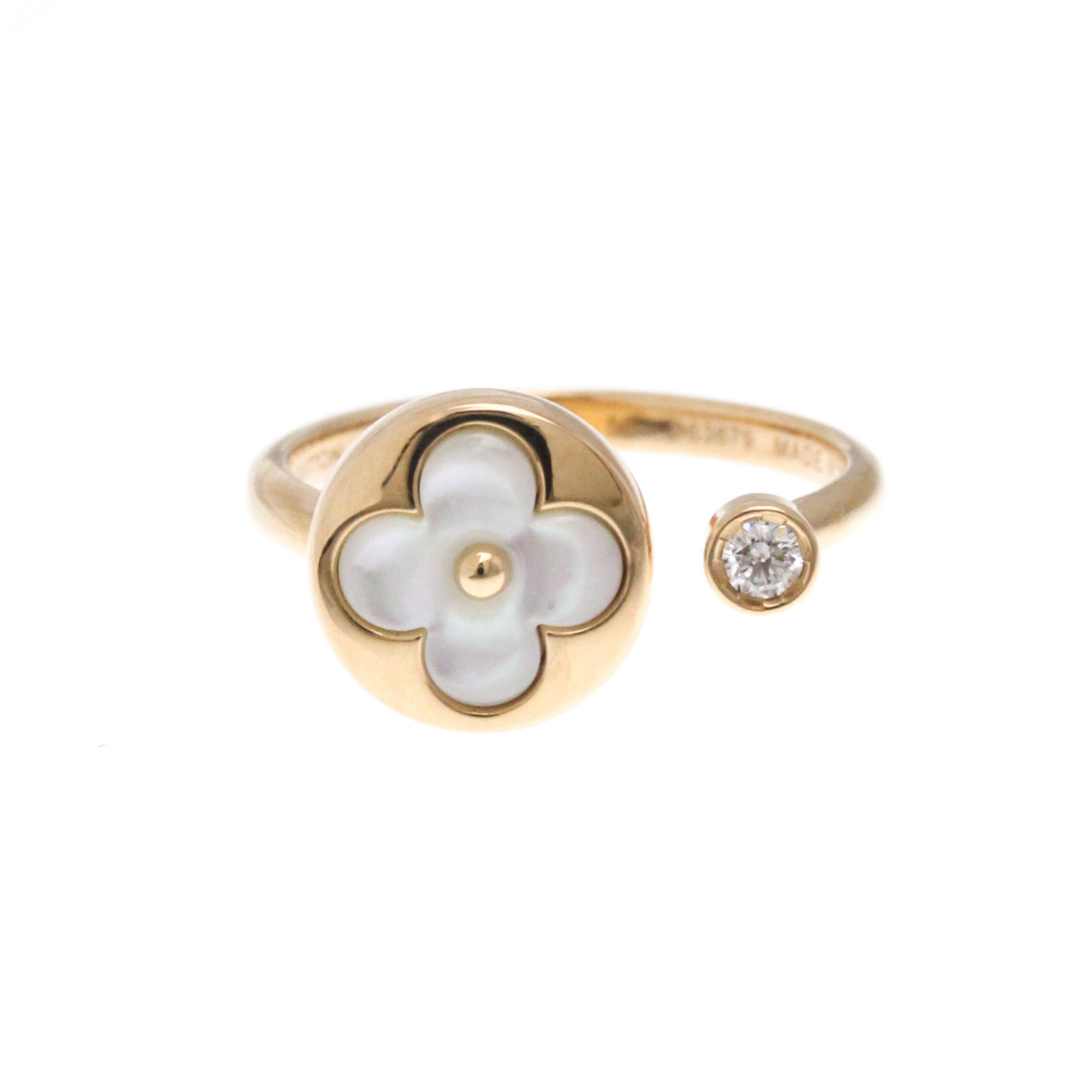 Louis Vuitton Berg Sun Blossom Ring Q9L68K Pink Gold (18K) Fashion Diamond,Mother Of Pearl Band Ring
