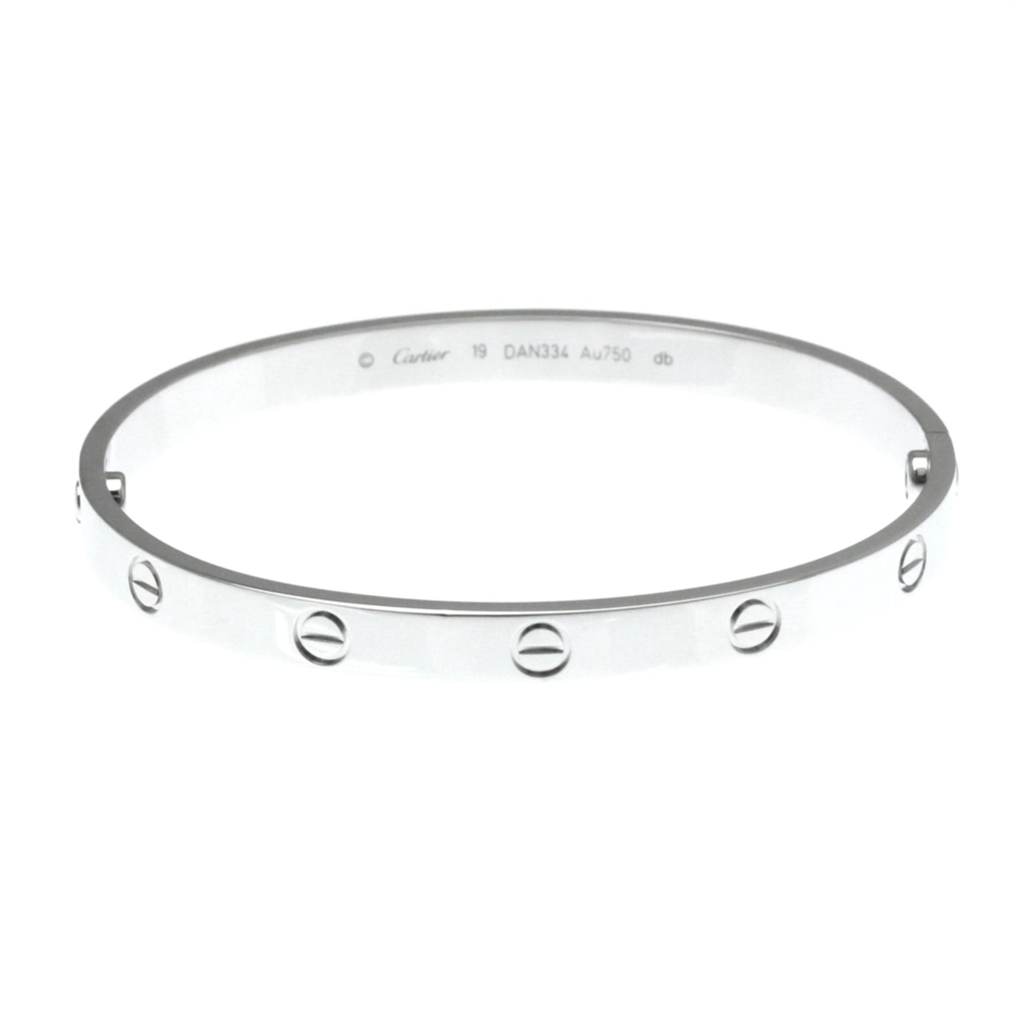 Cartier Love Bracelet White Gold (18K) No Stone Bangle Silver