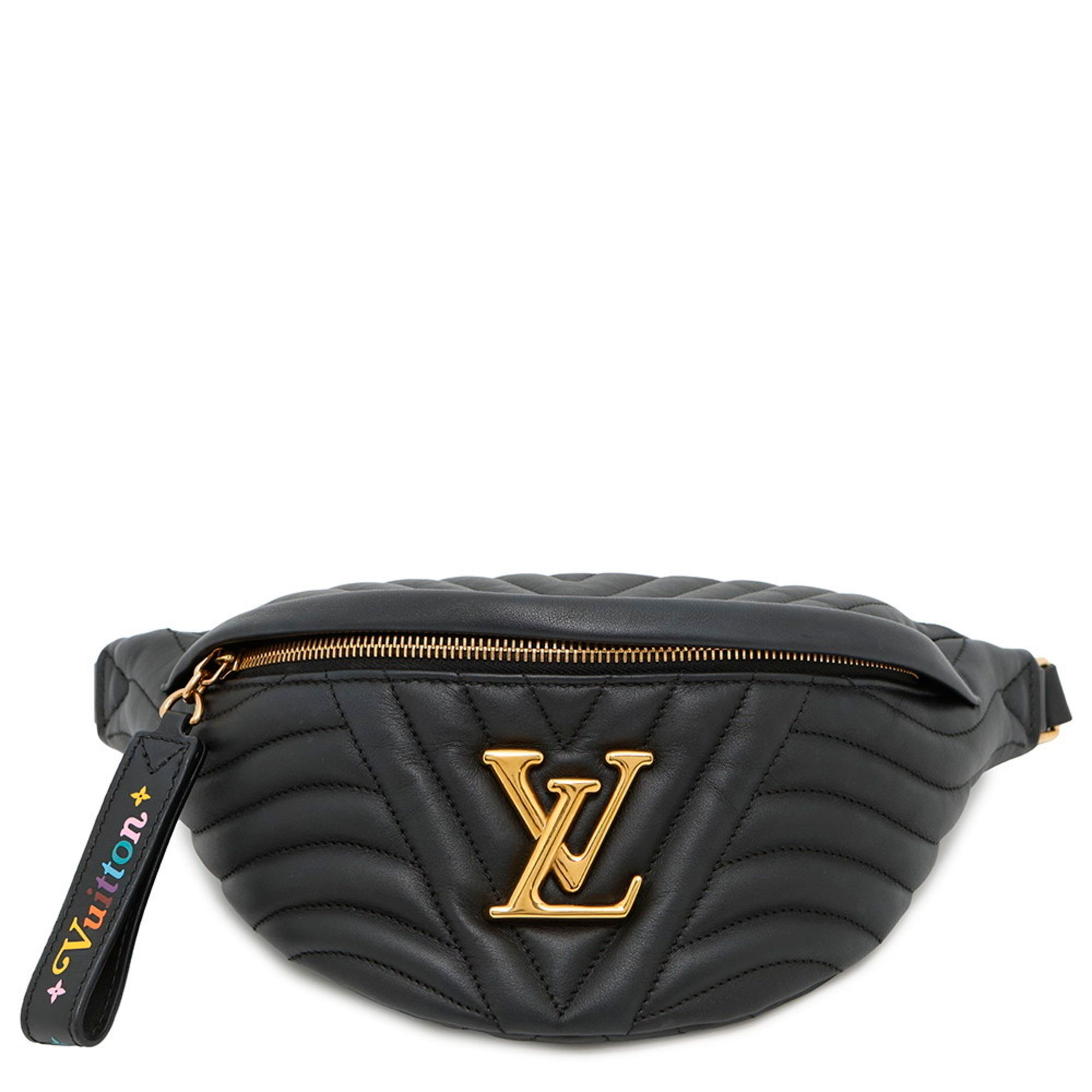 Louis Vuitton New Wave Bum Bag, Calfskin Leather, M53750, Black