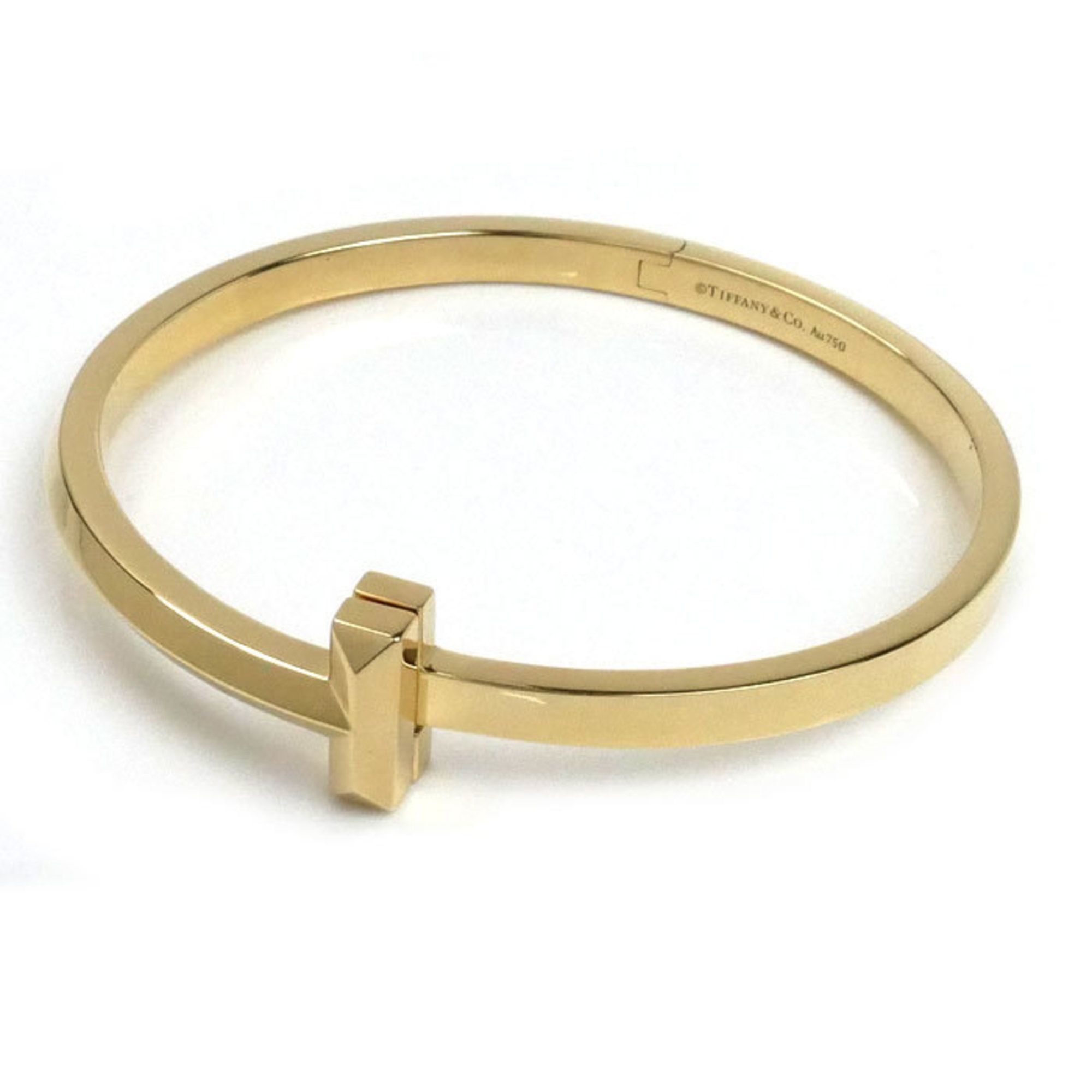 TIFFANY&Co. Tiffany 18KYG Yellow Gold T One Wide Hinge Bracelet 69334865 35.5g Bangle Unisex