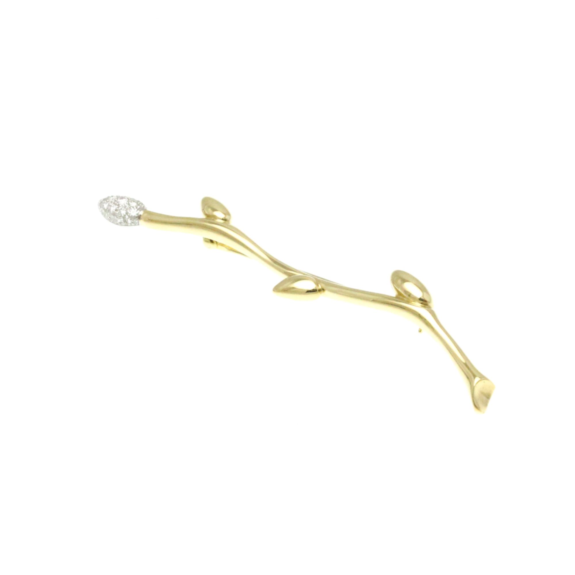Tiffany Leaf Motif Diamond Brooch Platinum,Yellow Gold (18K) Diamond Brooch Gold,Silver