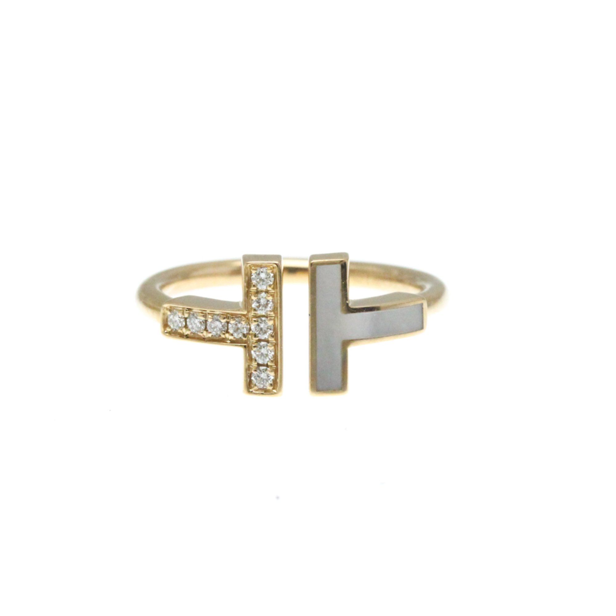 Tiffany T-wire Ring Pink Gold (18K) Fashion Diamond,Mother Of Pearl Band Ring Pink Gold